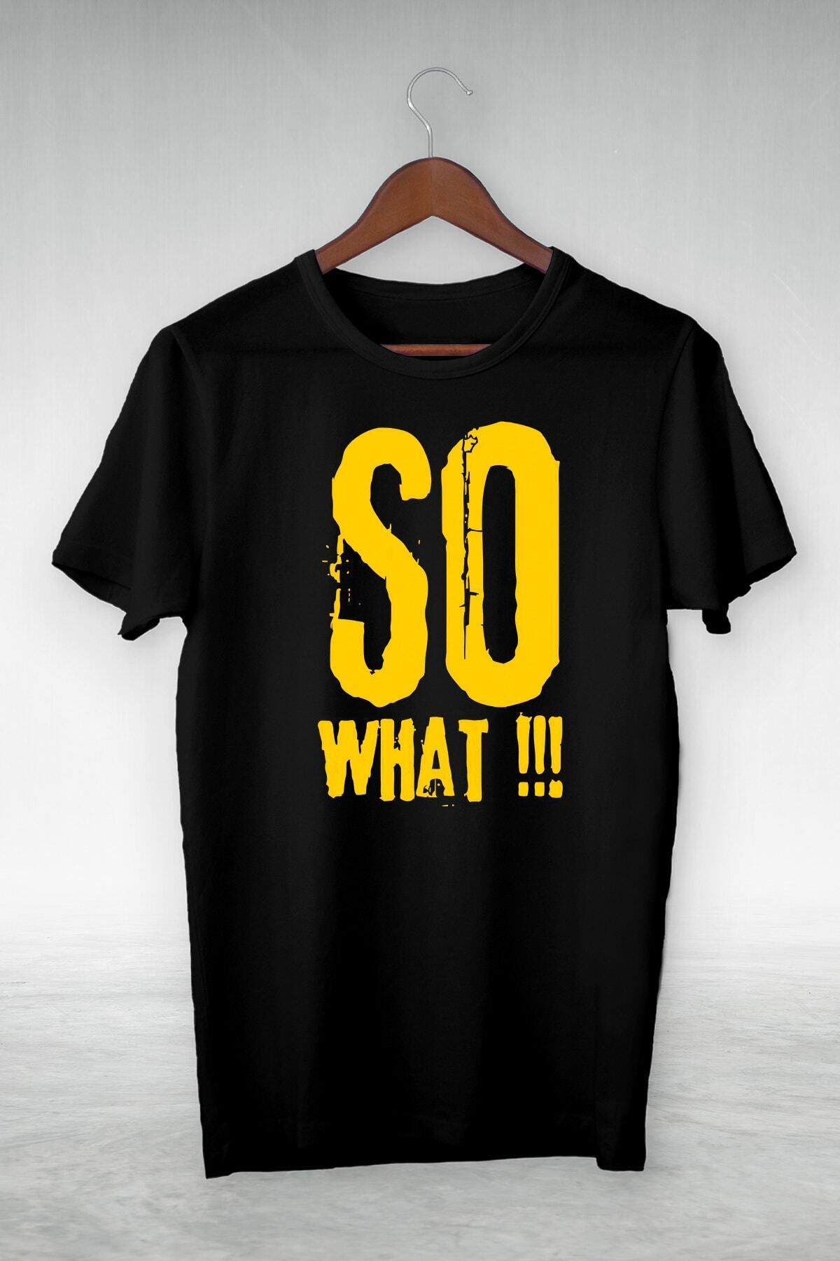 Pisa Art Siyah - So What !!! Baskılı Tshırt - Vip Tasarım Tshirt