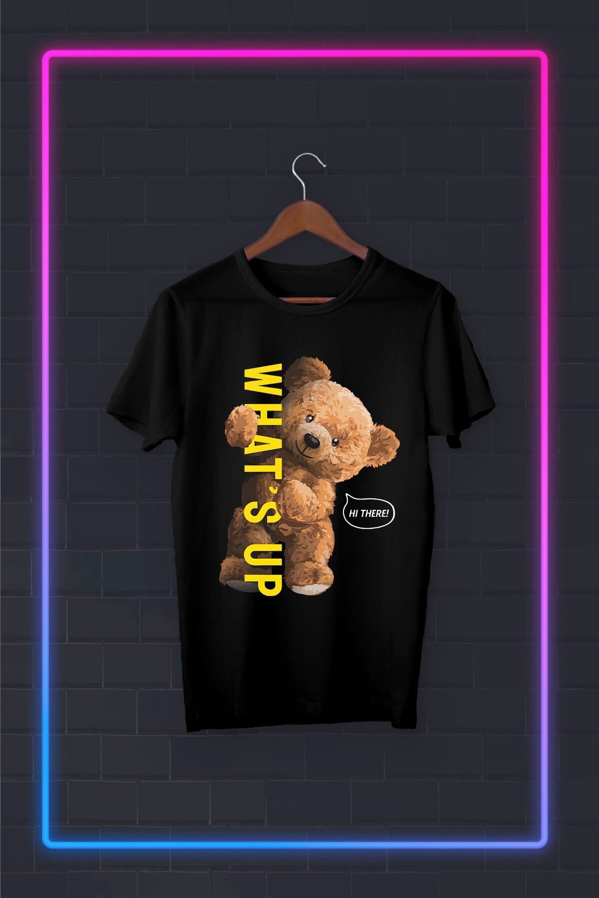 Pisa Art Siyah -tedi What's Up- Vip Tasarım Tshirt
