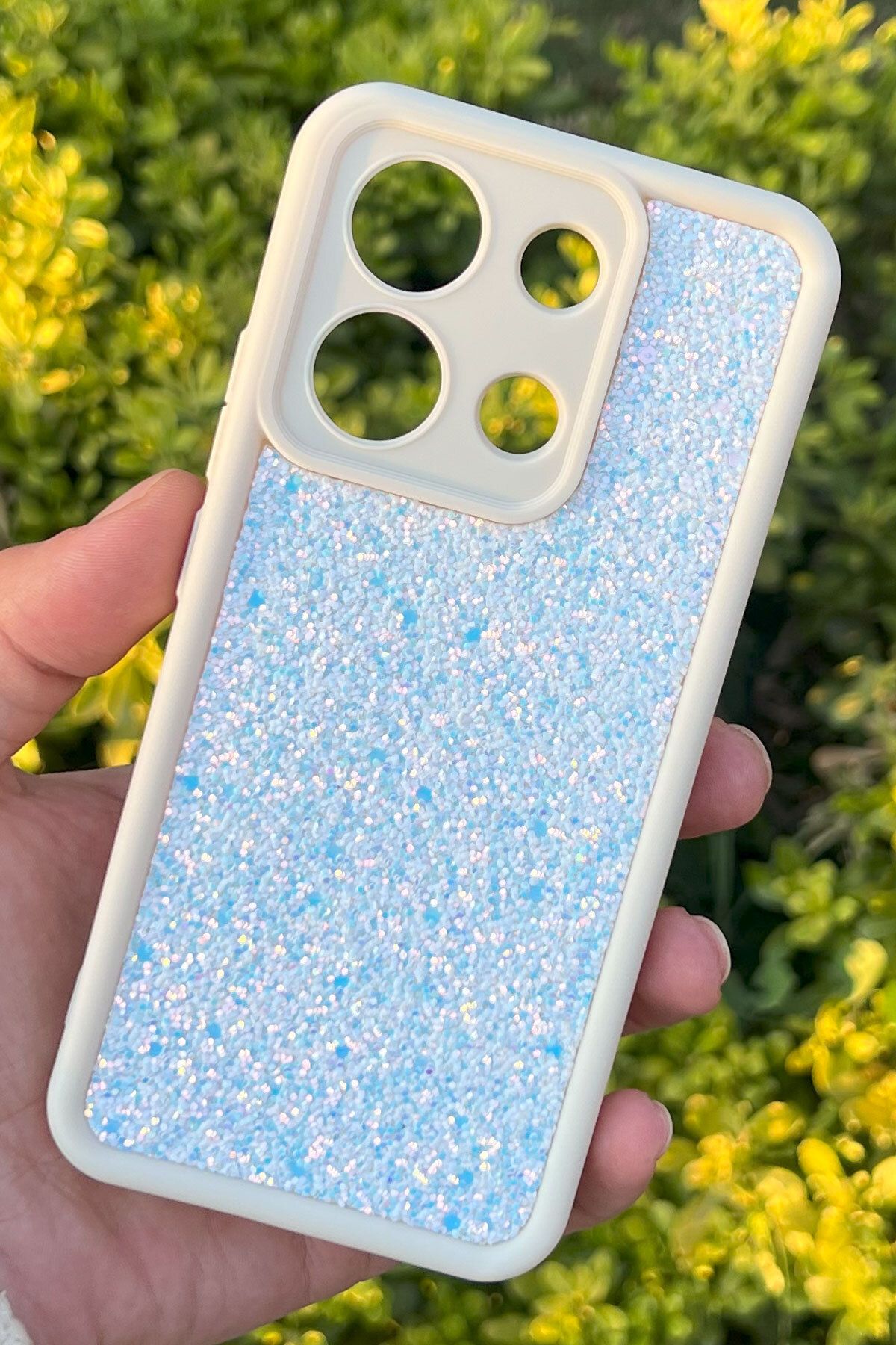 CEPSTOK Xiaomi Redmi Note 13 4G Kılıf Taşlı Işıltılı Darbe Önleyici Silikon Kapak