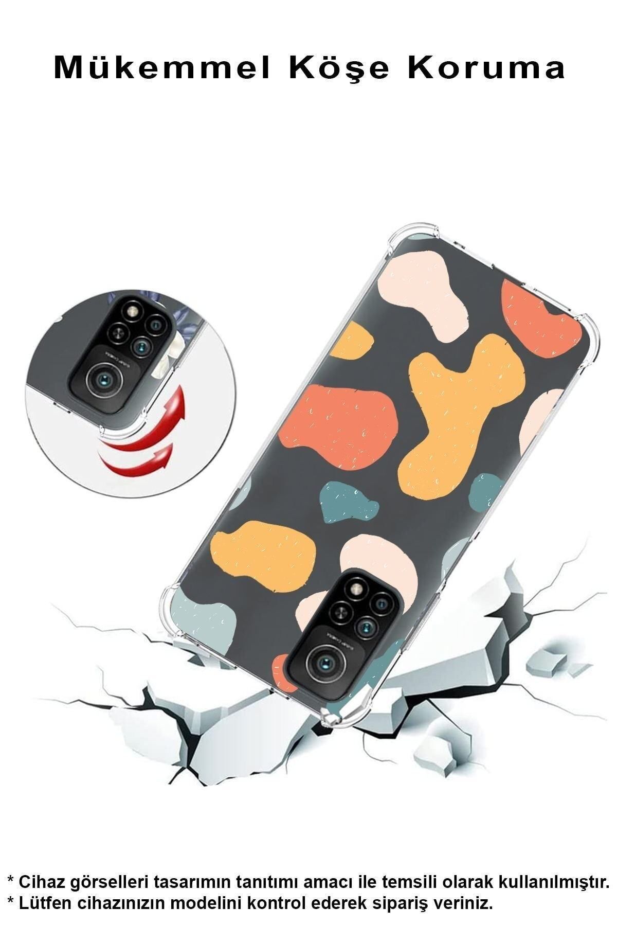 PrintiFy Samsung Galaxy S23 Ultra ile Uyumlu Köşe Korumalı Antişok Kapak Geometrik Şekiller Tasarımlı Kılıf