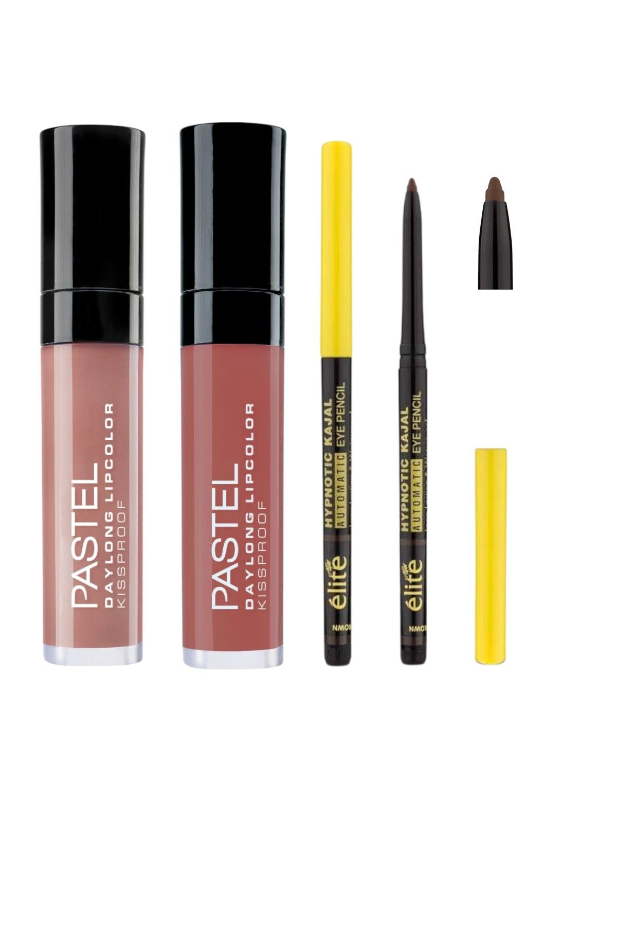 Pastel Daylong Likit Mat Ruj 31 + Daylong Likit Mat Ruj 43 + Elite Kajal Göz Kalemi Kahve