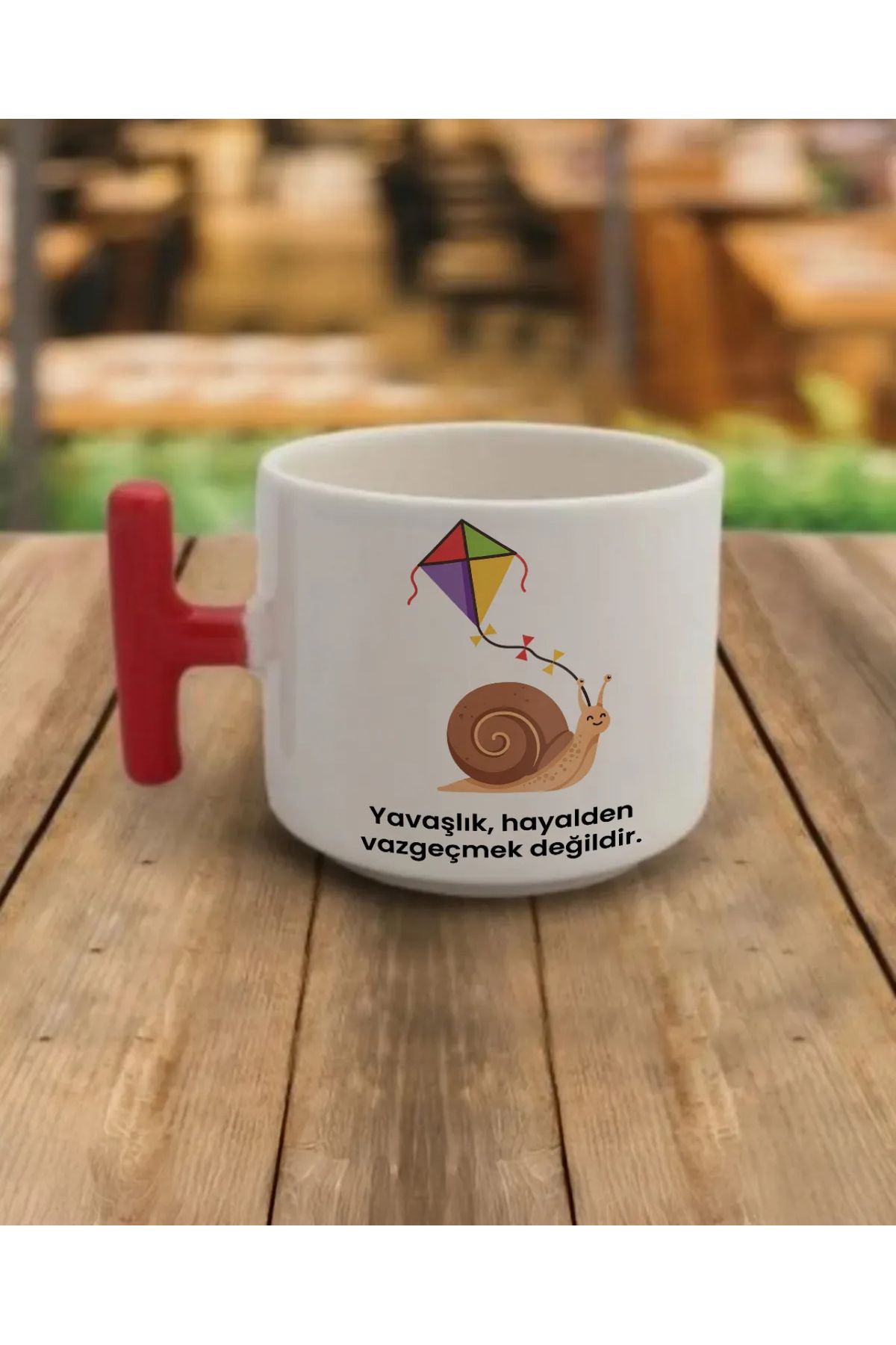 AYSAN ETİKET AySan Etiket Kupa Bardak Renkli T Kırmızı Kulplu Porselen