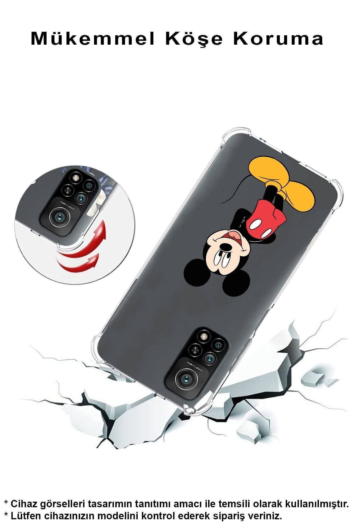 PrintiFy Samsung Galaxy S23 Ultra ile Uyumlu Köşe Korumalı Antişok Kapak Mickey Mouse Tasarımlı Kılıf