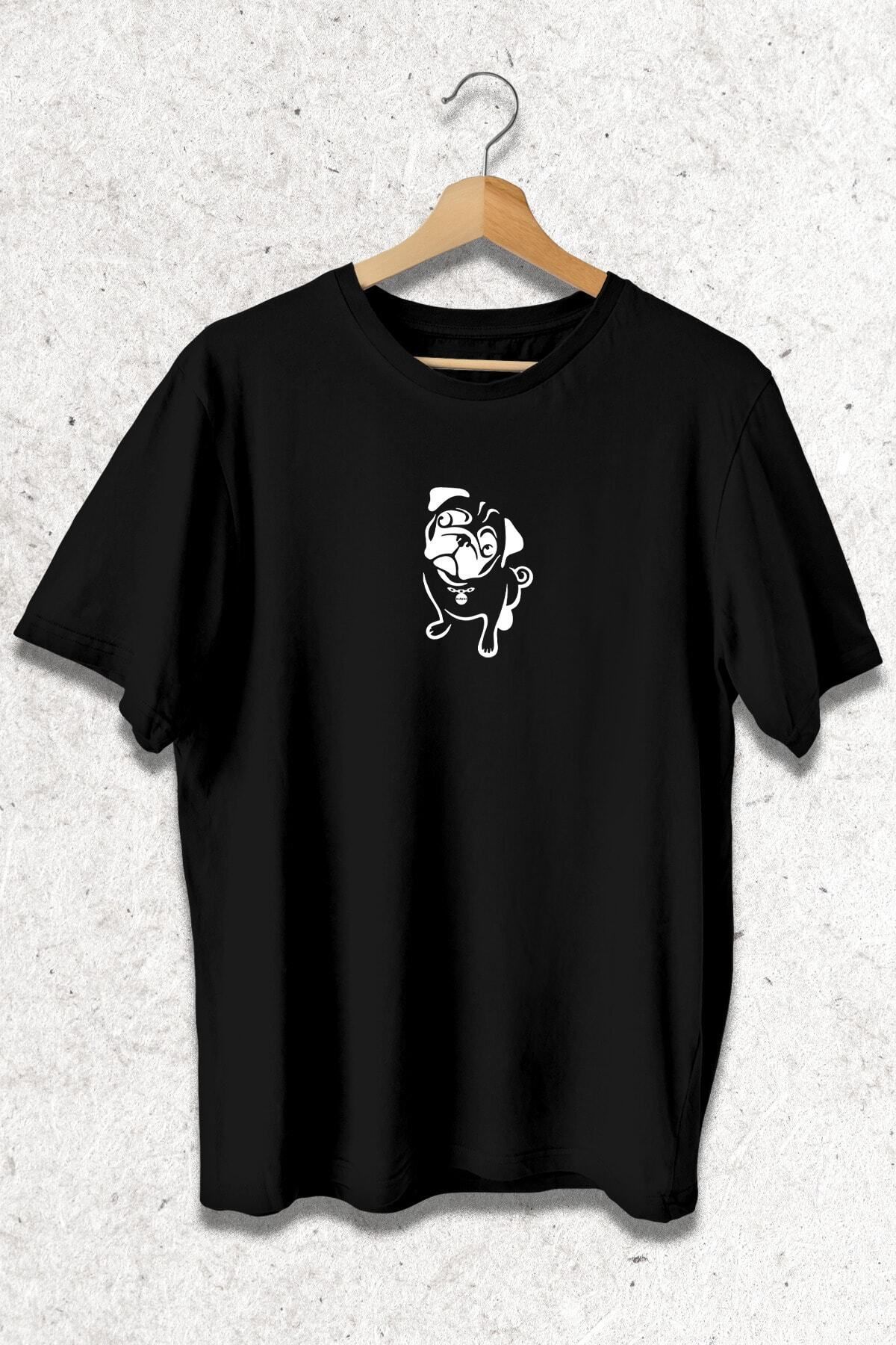 Pisa Art Pug Baskılı Oversıze T-shırt