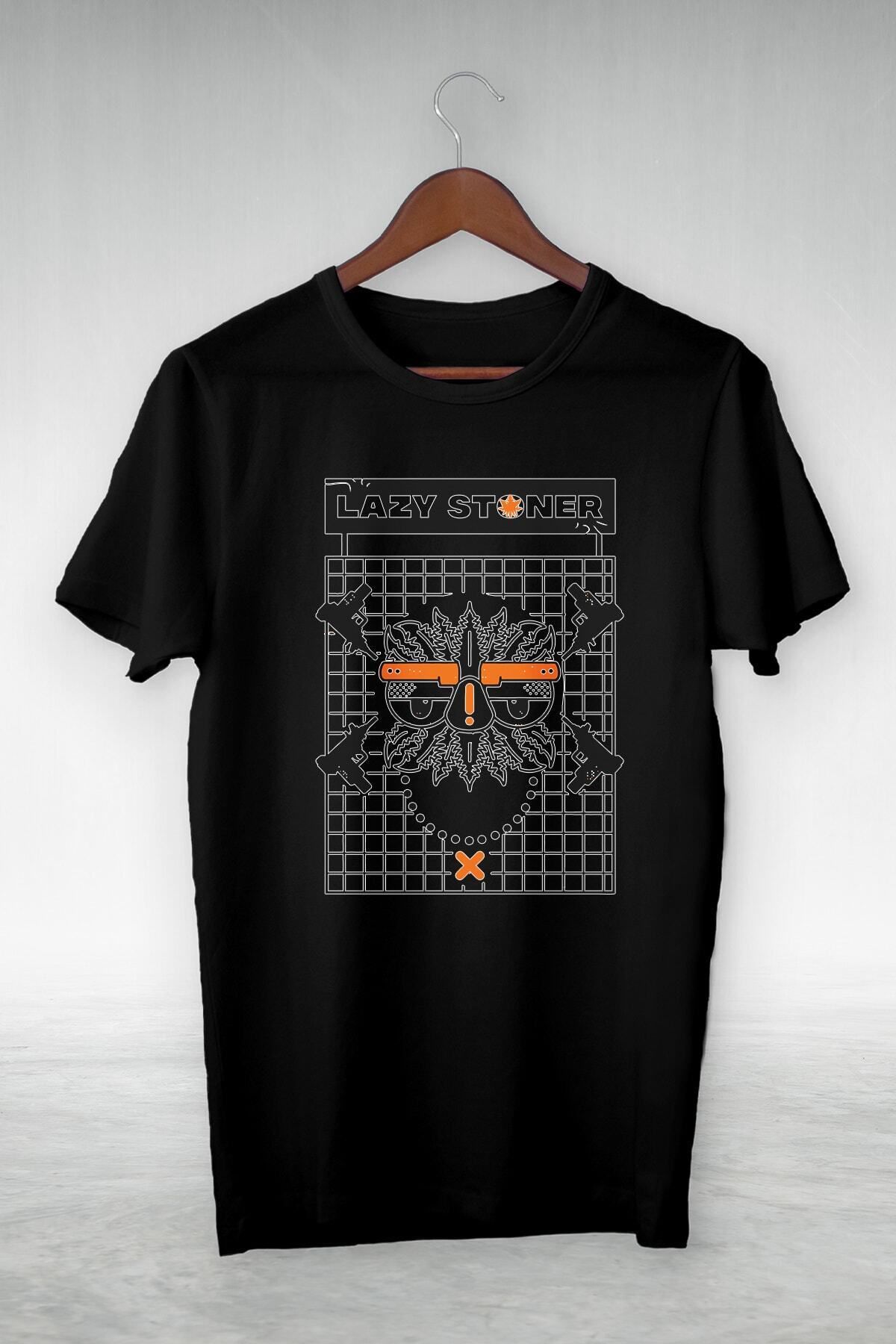 Pisa Art Beyaz -lazy Stoner- Vip Tasarım Tshirt