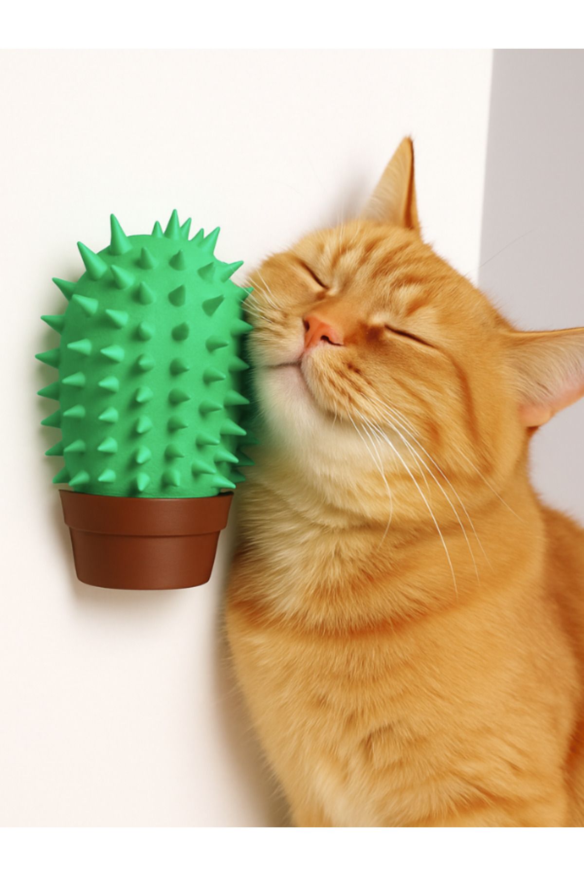 Madeora3D 3D Baskı Kedi Kaşınma Kaktüsü – 15 cm PLA Malzeme, Duvara Monte Edilebilir Tırmalama Oyuncağı