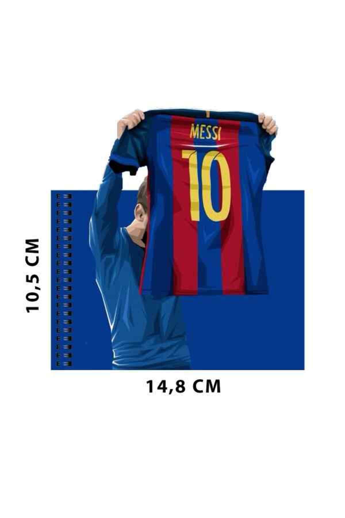Lemur'ful Messi Barcelona Spiralli Defter, Çizgisiz Tasarım Defter, Hediye Defter, A6 Defter, Konsept Defter