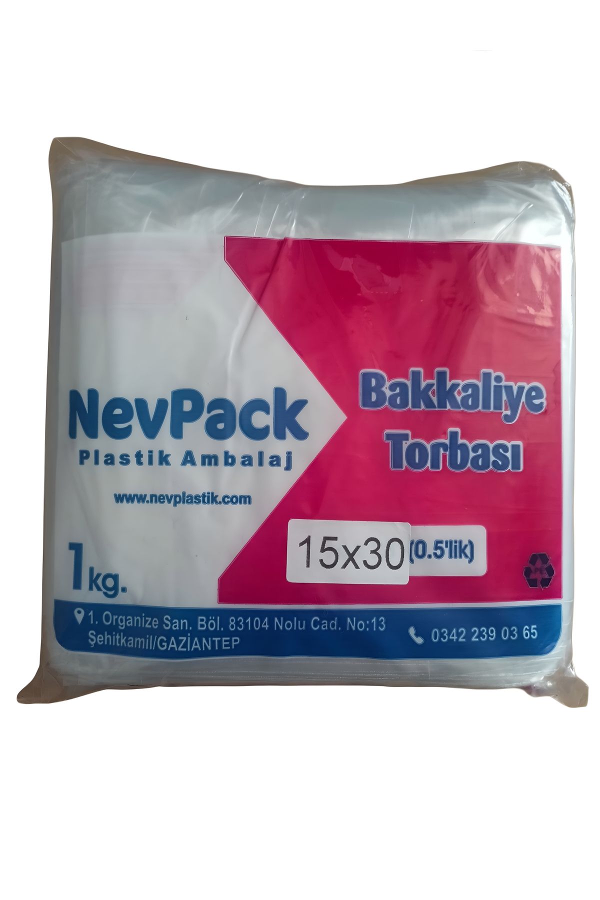 efmues Naylon torba 0.5'lik şeffaf bakliyat poşeti 15x30 cm