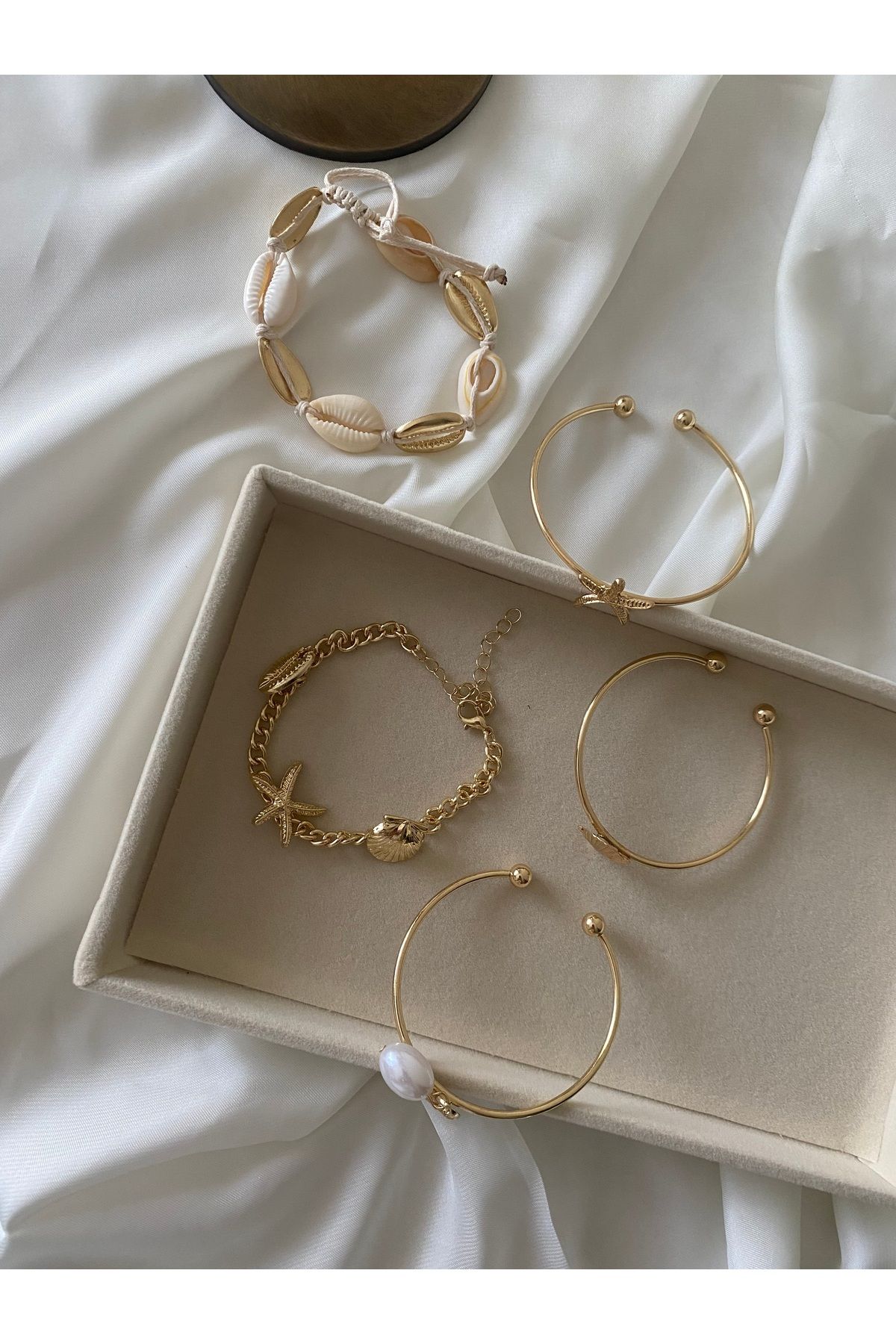 FASHİON JEWELRY Gold Deniz Kabuğu Kombin Bileklik