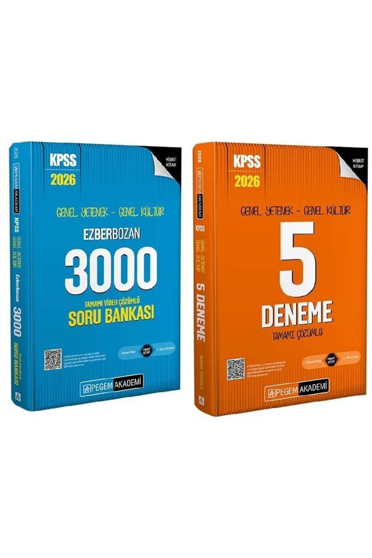Makro Kitabevi Yayınları Pegem 2026 KPSS GY-GK EZBERBOZAN 3000 Soru Bankası+5 Den 2li Set