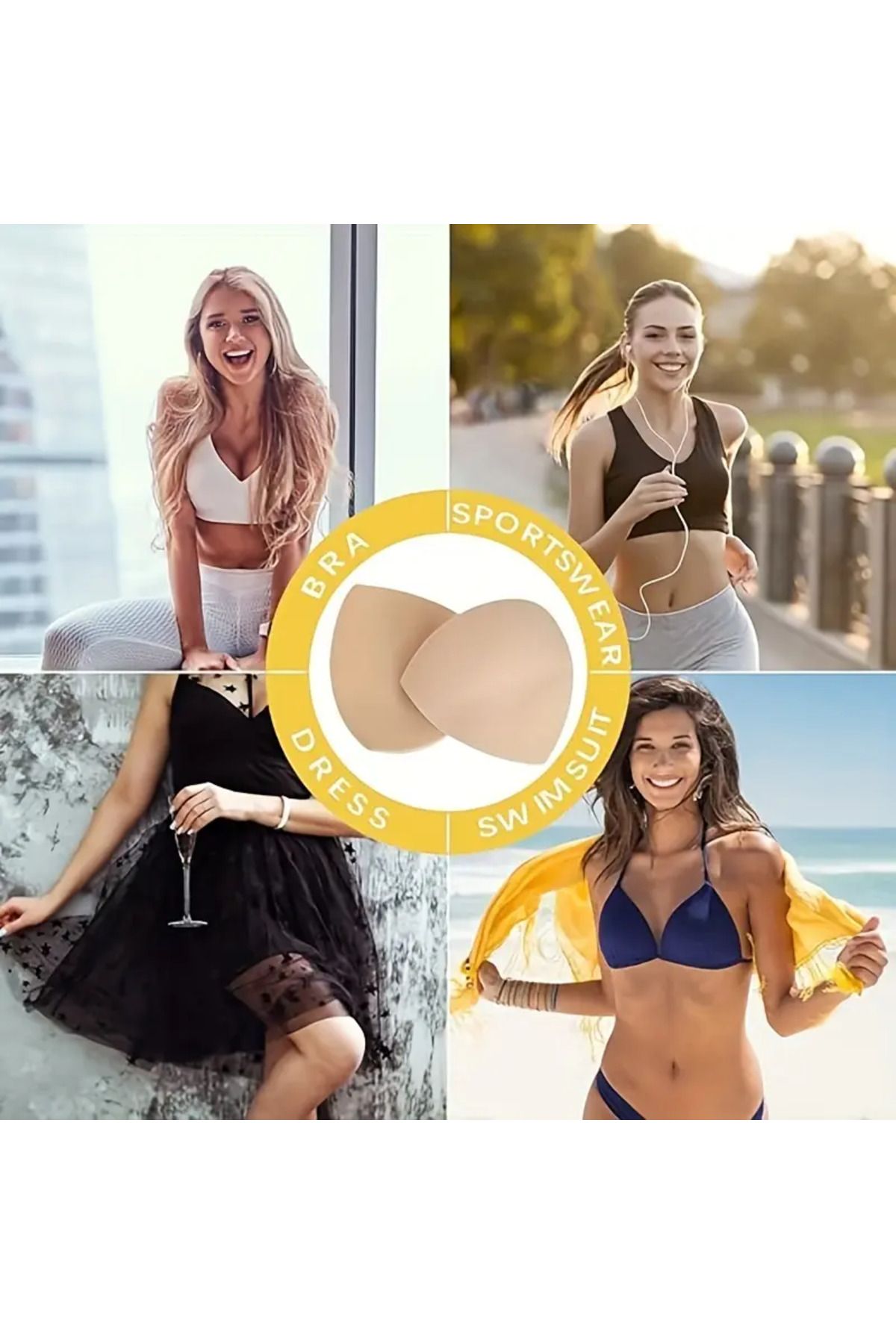 BENİMOLMALI Sütyen İçi Ped Mayo Bikini Göğüs Pedi Bra Kap Plaj Bikini Spor Summer
