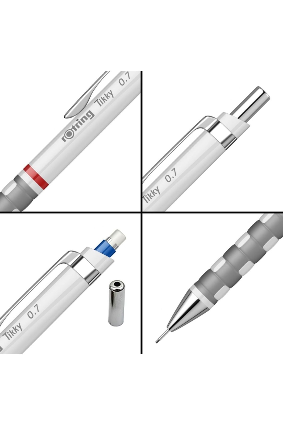 Rotring-Tikky Versatil School Set, 0.7 Mm, White, with Eraser and Nib Gift 5
