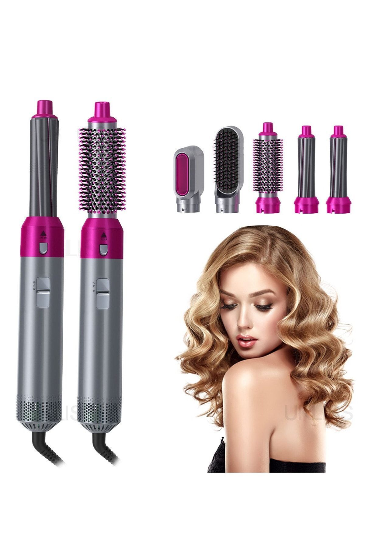 teknotrust Tp 5+1 Hot Air Styler Pratik Pro Hava Üflemeli Saç Düzleştirici Şekillendirici 5in1 Kadın Bakım Seti