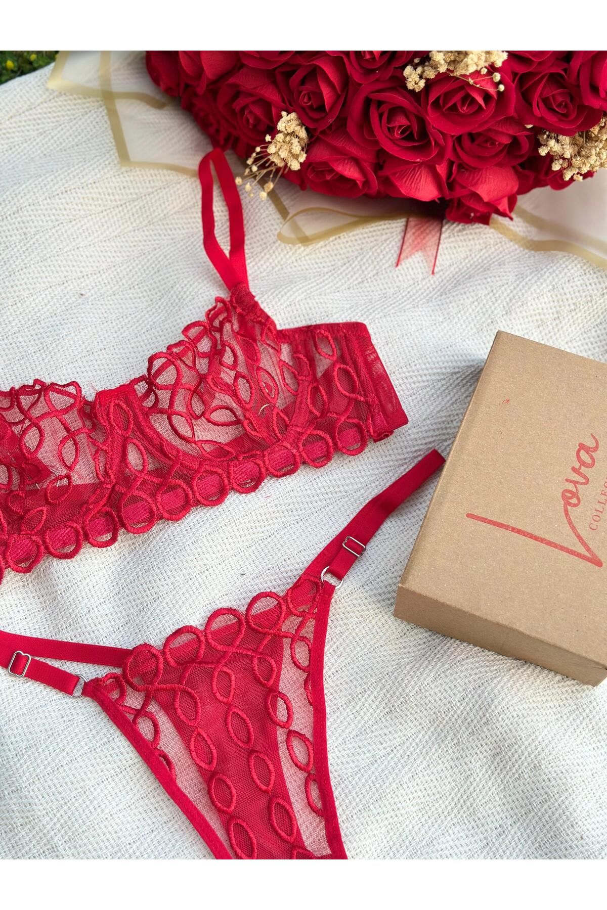 Lova Collection Blair Kırmızı Sütyen Takım