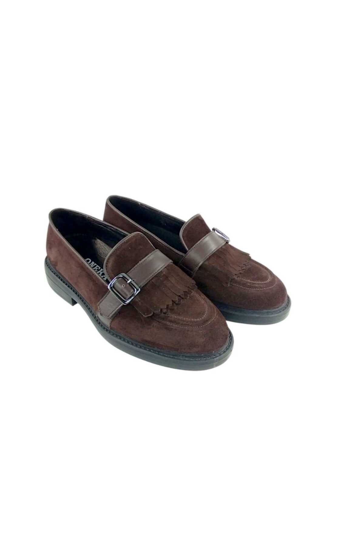 Oneka Shoes 420525PTY9658 Erkek Günlük Püsküllü Kahverengi süet
