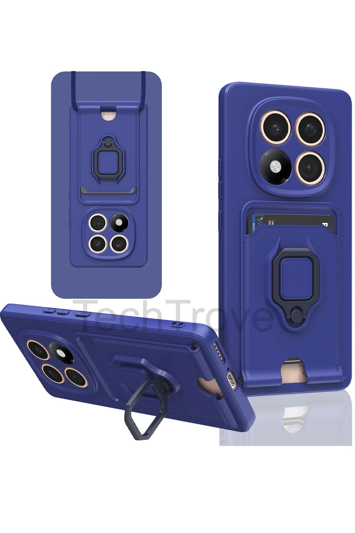 TechTrove Poco X7 Kılıf Kamera Koruma Sürgülü Kartvizitli Kartlıklı Standlı İpli Renkli Kapak
