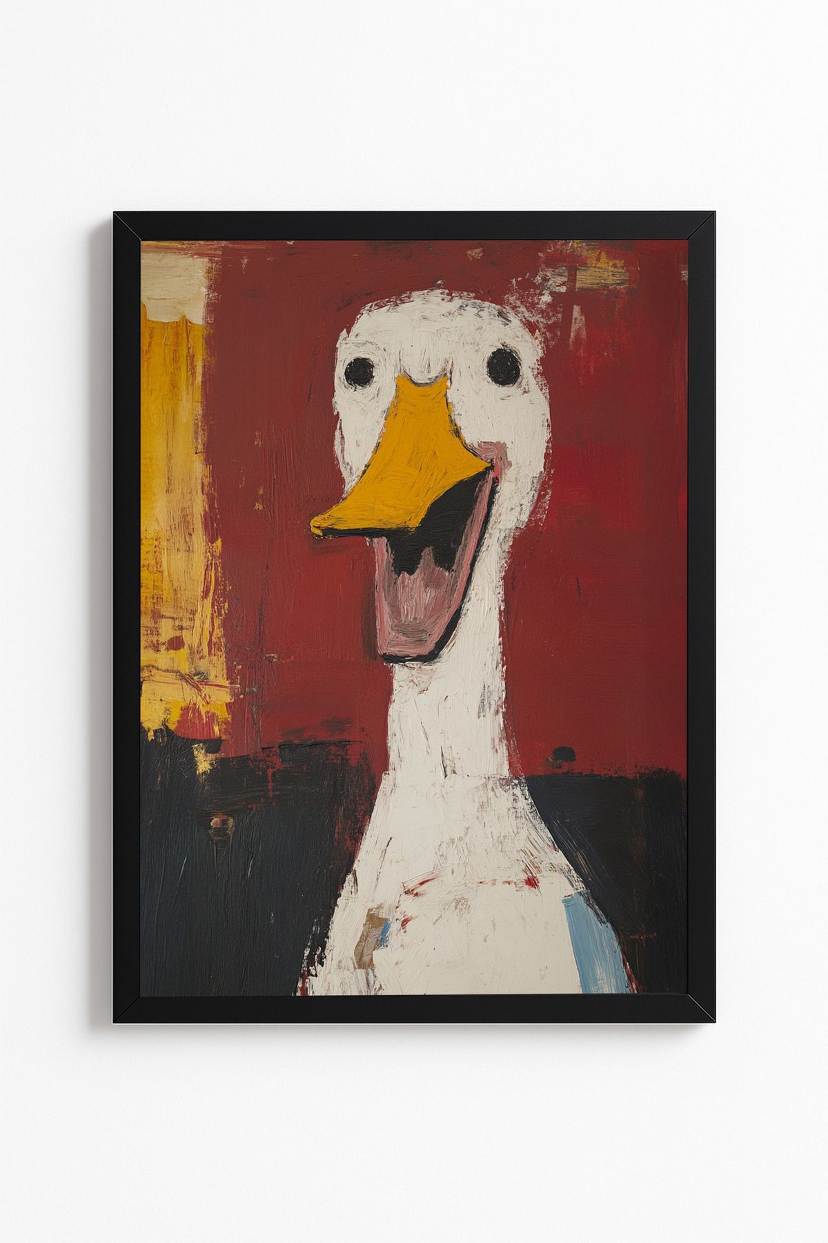 Patte Neşeli Ördek Tablosu - Modern Pop Art Tarzı - Çerçevesiz Duvar Poster Yüksek Kaliteli Tablo