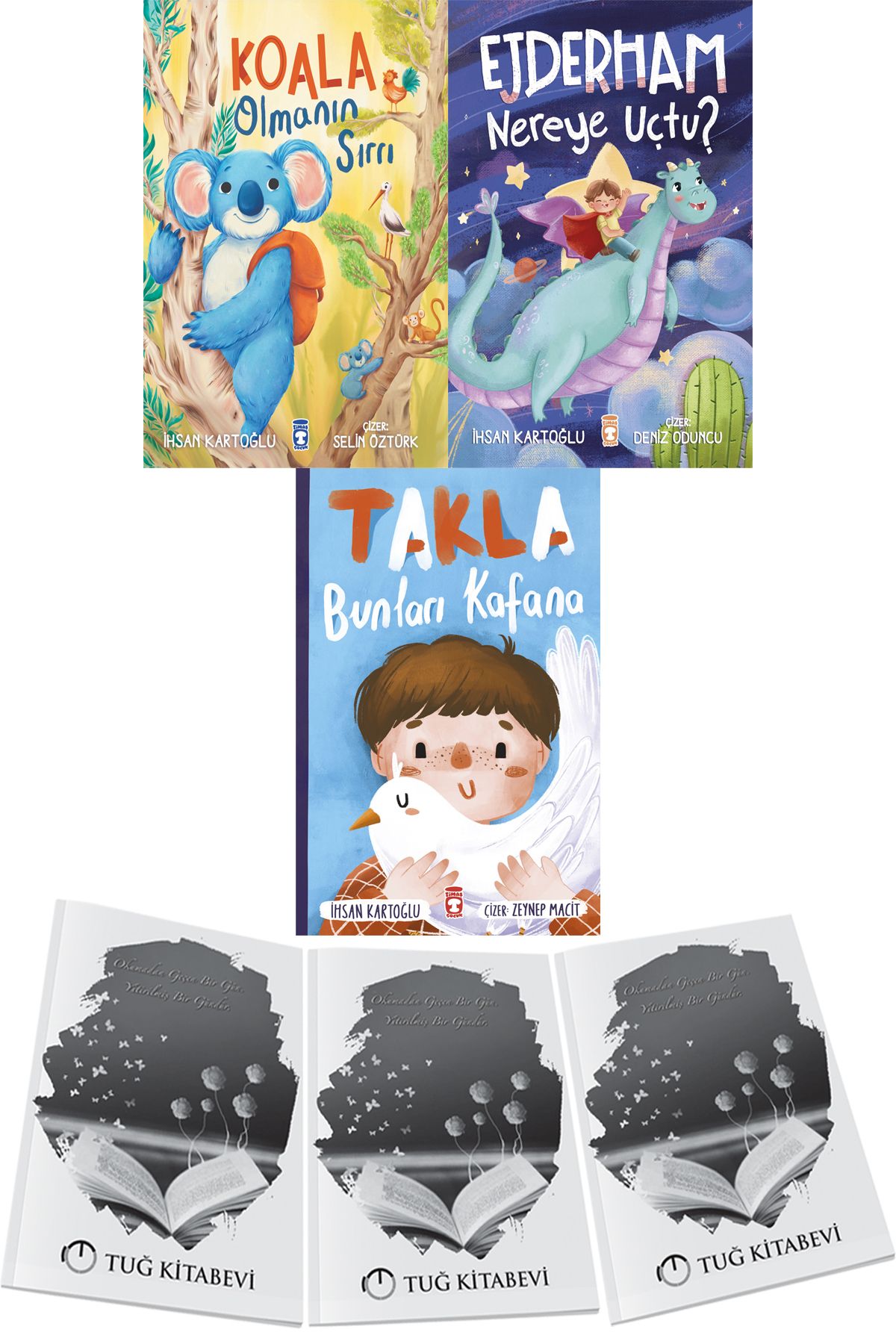 Timaş Çocuk Koala Olmanın Sırrı-Ejderham Nereye Uçtu?-Takla Bunları Kafana 3lü Set + Hediyeli