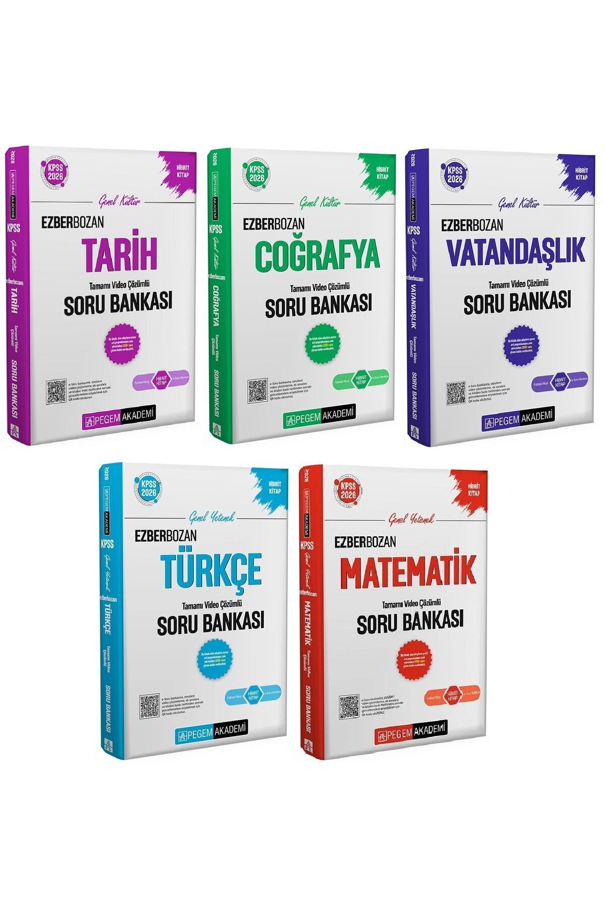 Makro Kitabevi Yayınları Pegem 2026 Baskı KPSS GY GK Ezberbozan Soru Bankası 5 li Set