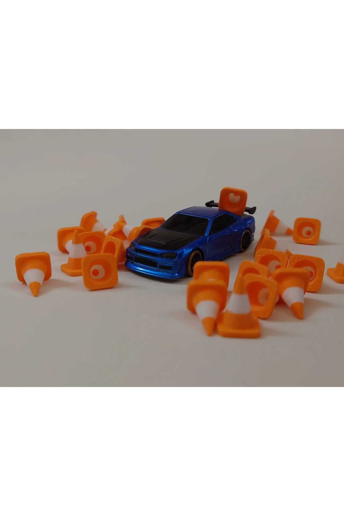 Figürlab Mini Trafik Dubası Seti – 1/64 Ölçekli Diorama ve Model Arabalar İçin 24 Adet (1.7 cm)