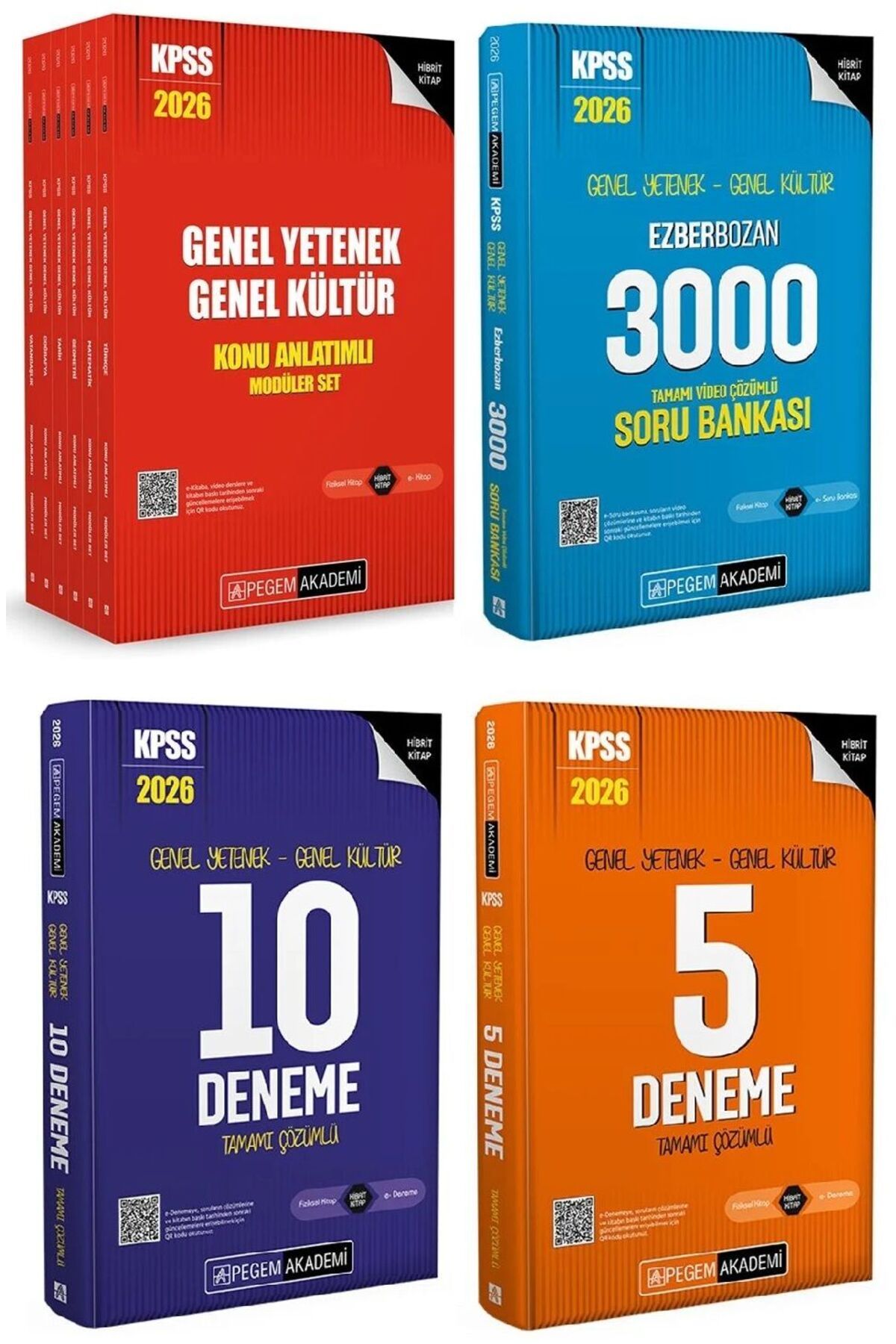 Makro Kitabevi Yayınları Pegem 2026 Baskı KPSS GY GK Modüler Konu+Ezberbozan Soru+10+5 Den. 4lü Set