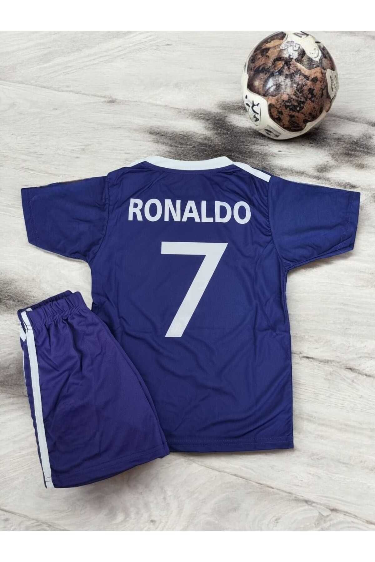 ANL TEKSTİL Mor Nostalji Ronaldo Real Madrid Çocuk Futbol Forması ve Şort Takım