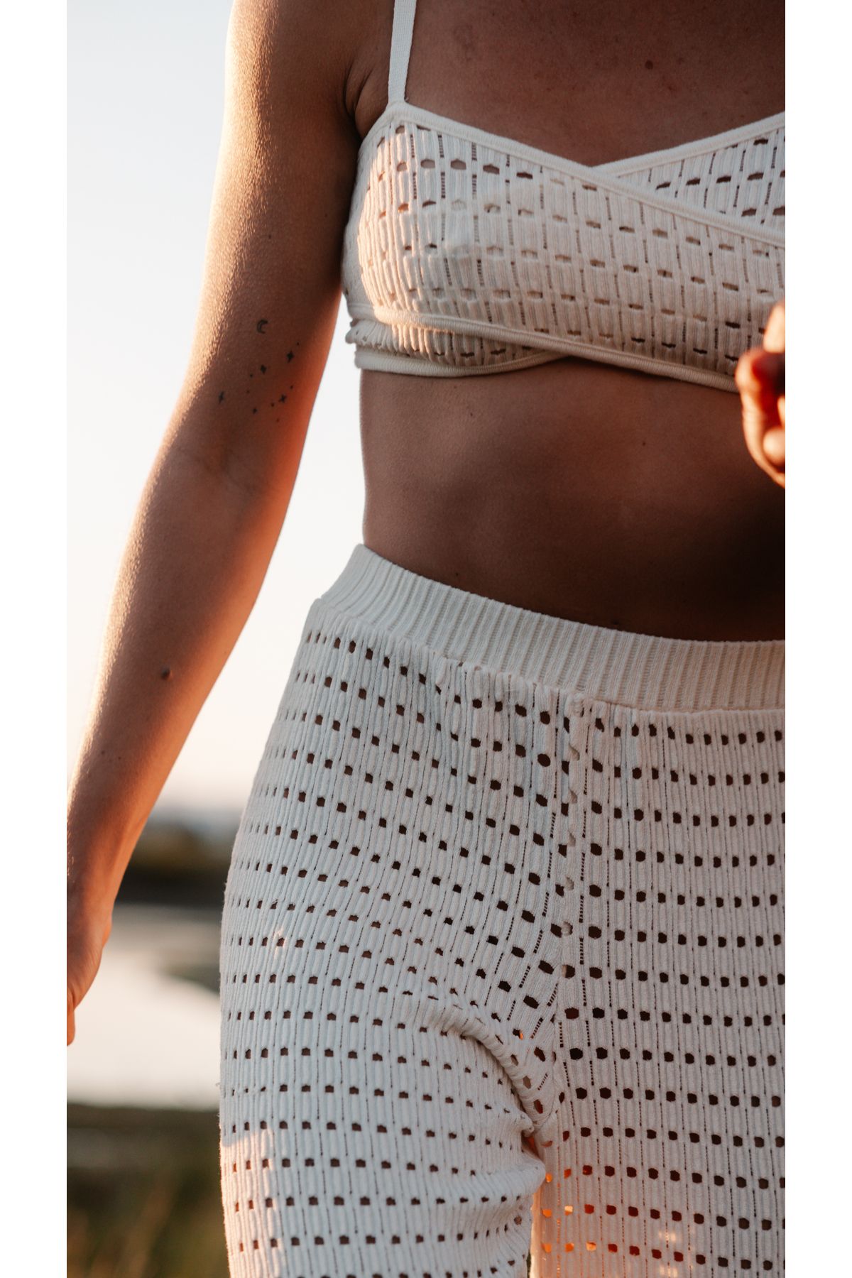 honest the label Budi Kadın Kısa Üst Crop Top Ekru Renk - Pearl