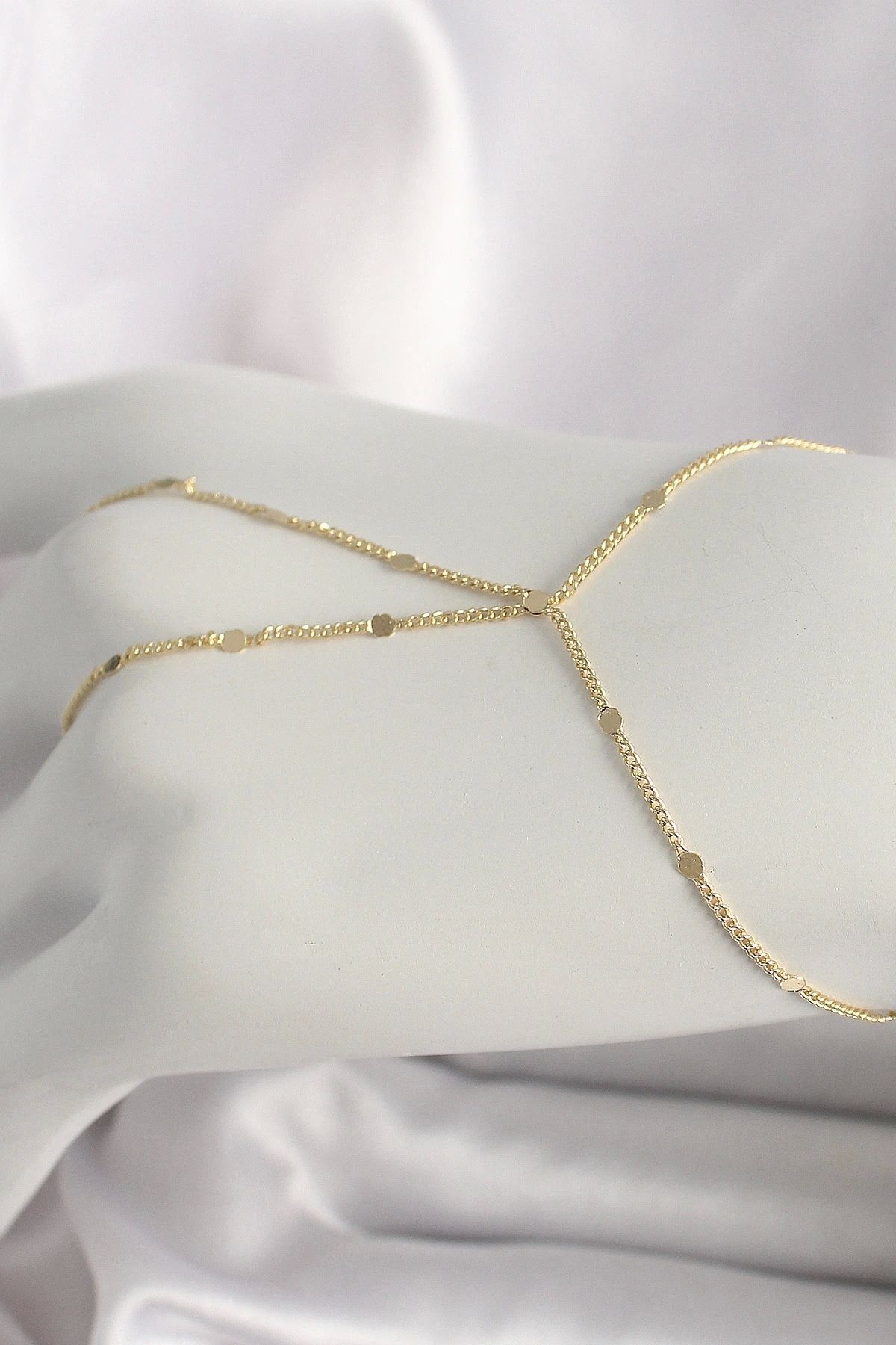 OurStyles Pirinç Gold Renk Pul Detaylı Kadın Şahmeran - TJ-SN619