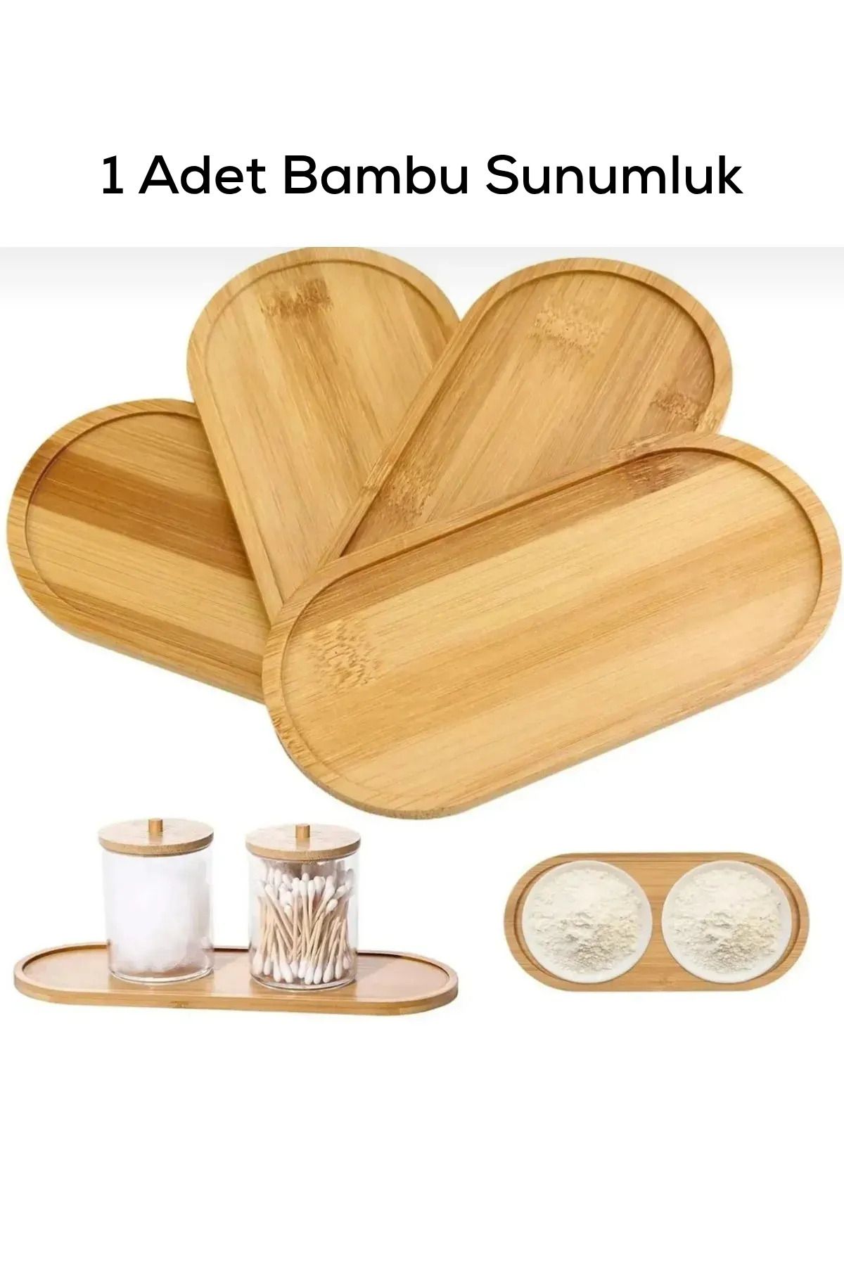 Heredot Mithra Life Bambu Oval Sunum Servis Tepsisi Tabağı Yağdanlık Sabunluk Altlığı MIT1223