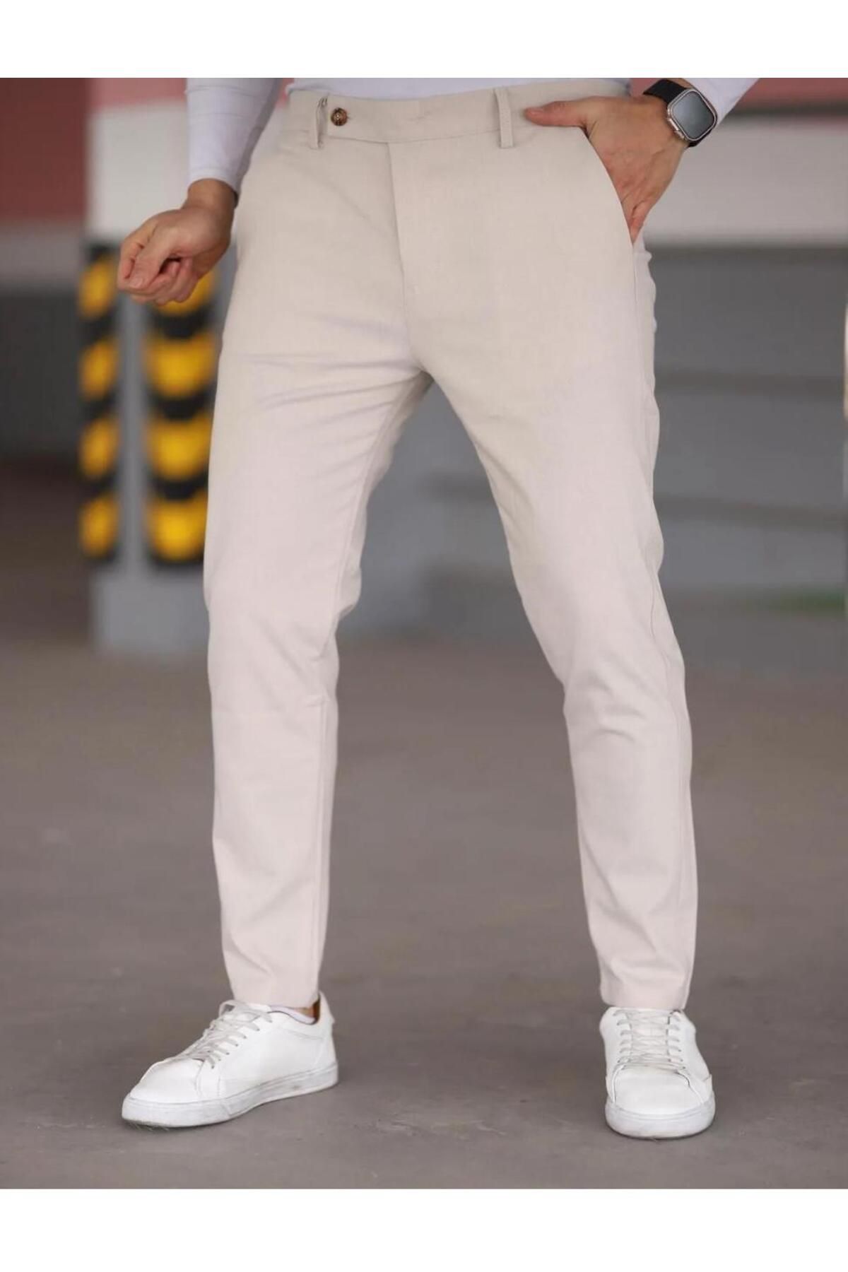 Man Erkek Antrasit Kaliteli Esnek Likralı Bilek Boy Rahat Kesim Slimfit Kumaş Pantolon