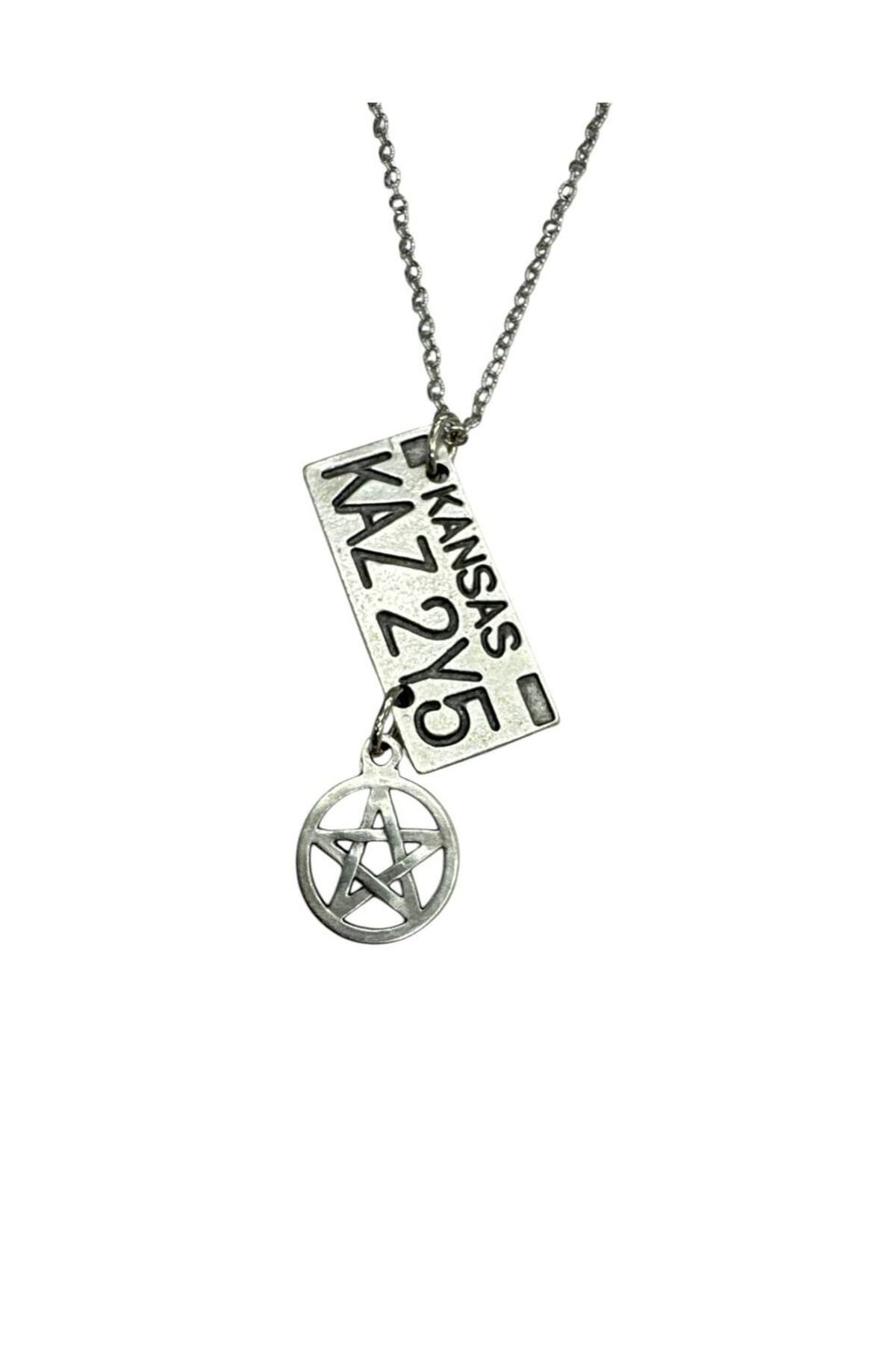 Herşey Nota Supernatural Dean Winchester Plaka Kolye – Unisex Zincir Aksesuar 60 cm