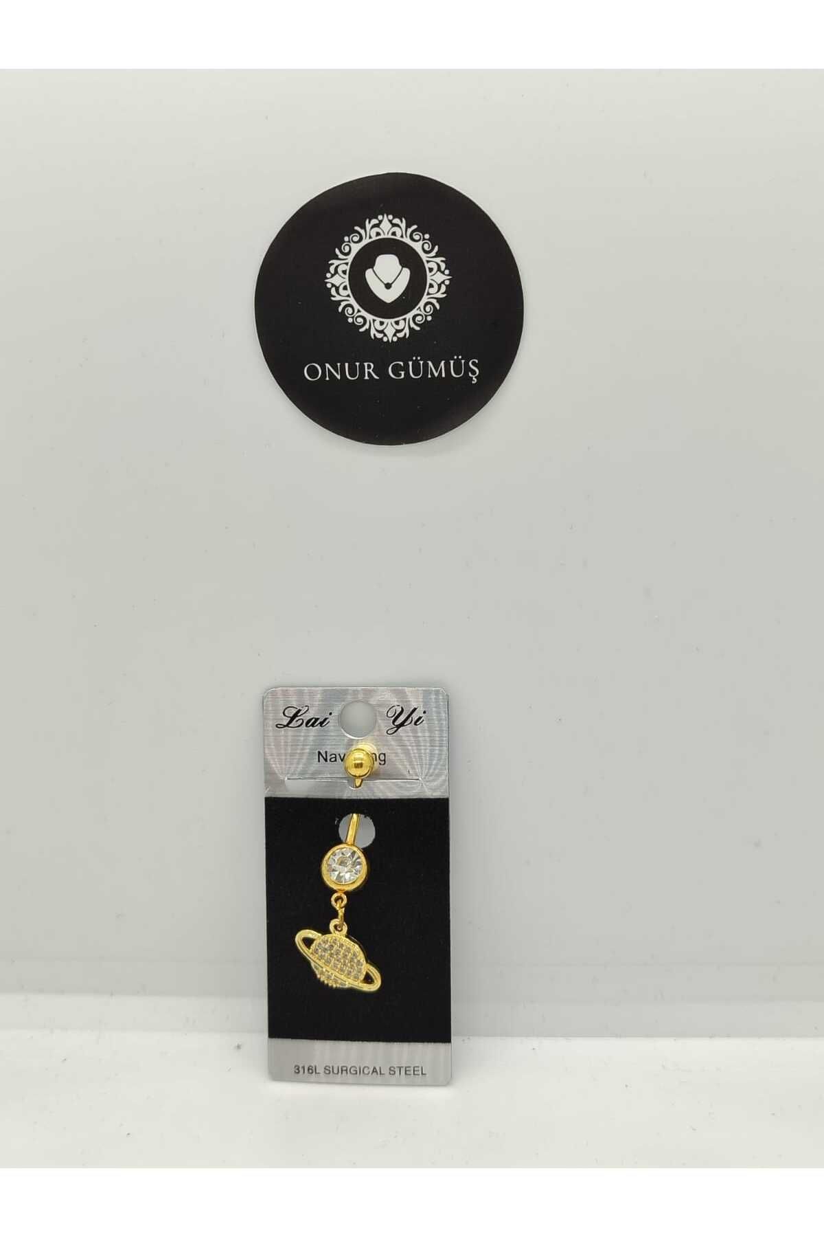 Onur Gümüş Satürn Gezegen Göbek Piercing