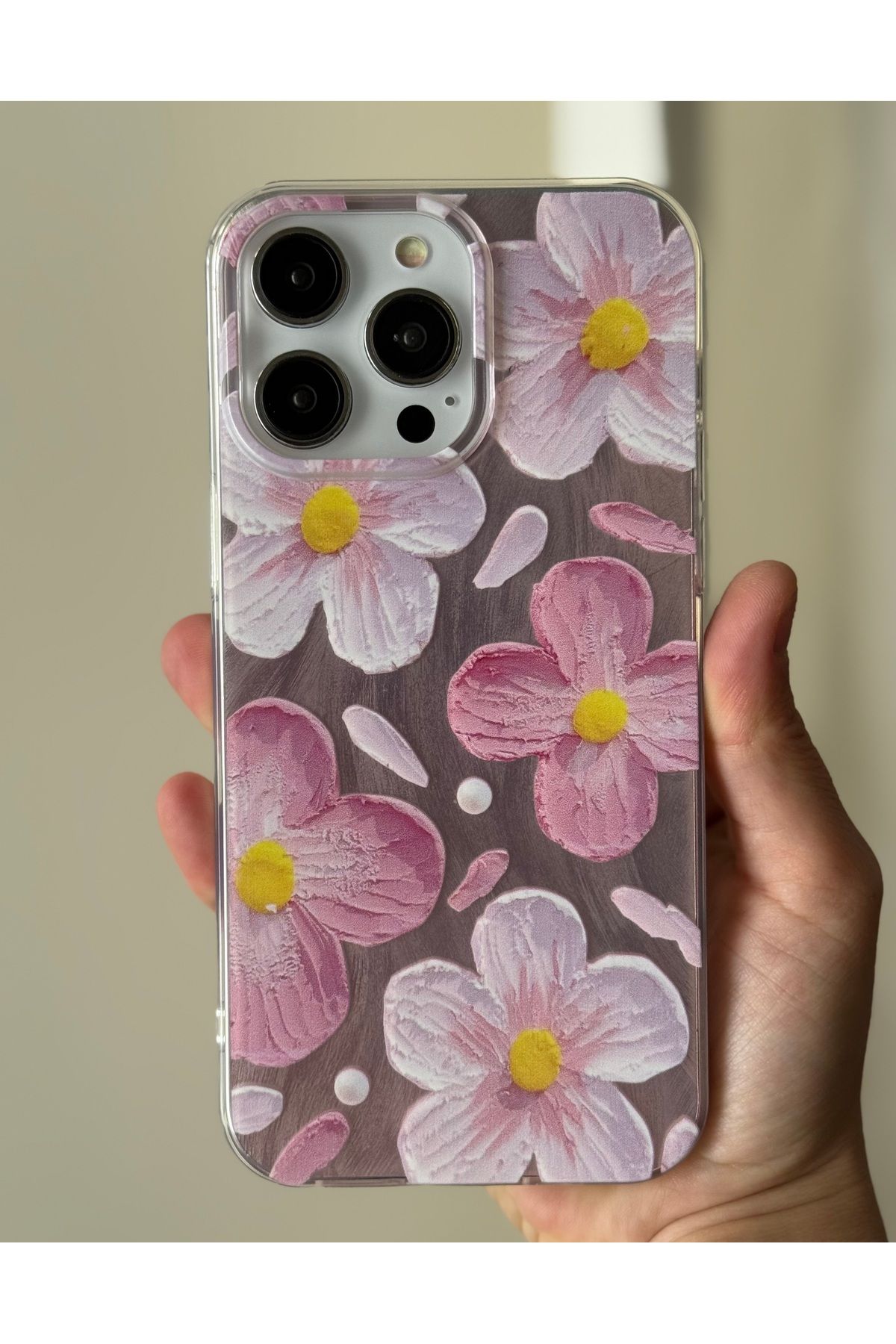 FİŞNEİLETİŞİM İPHONE 15 PROMAX UYUMLU ÇİÇEK DESENLİ HOLOGRAMLI KILIF