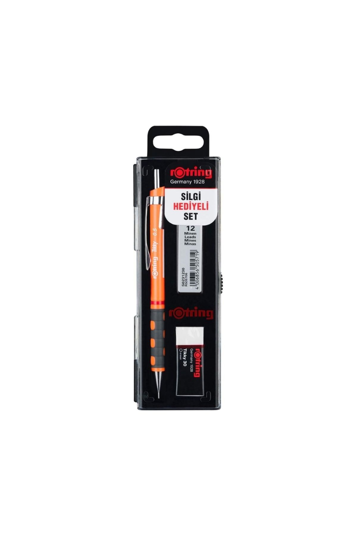 Rotring Tikky Versatil Okul Seti, 0.7 mm, Turuncu, Silgi ve Uç Hediyeli