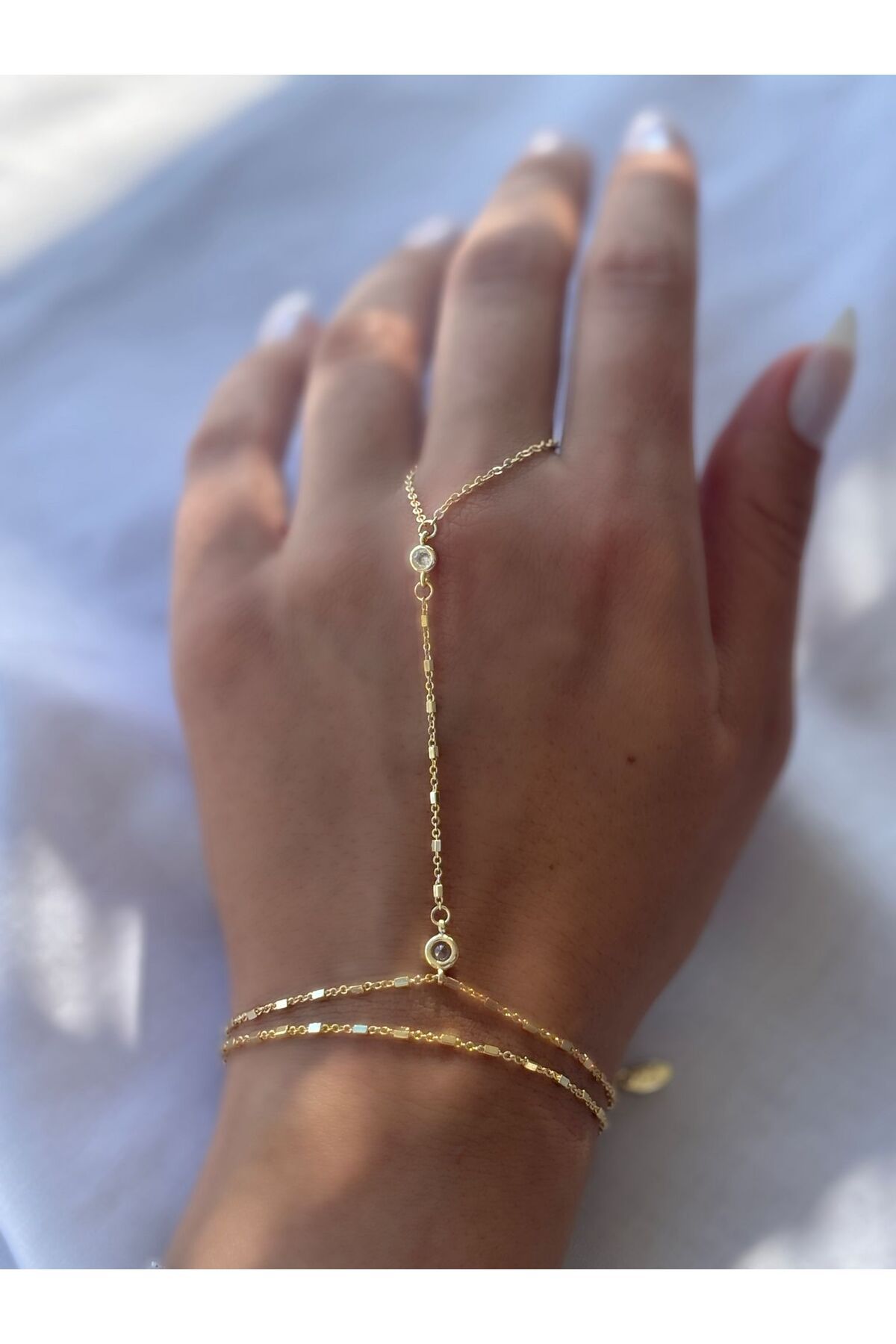 luvela Gold Zirkon Taşlı Çelik Şahmeran