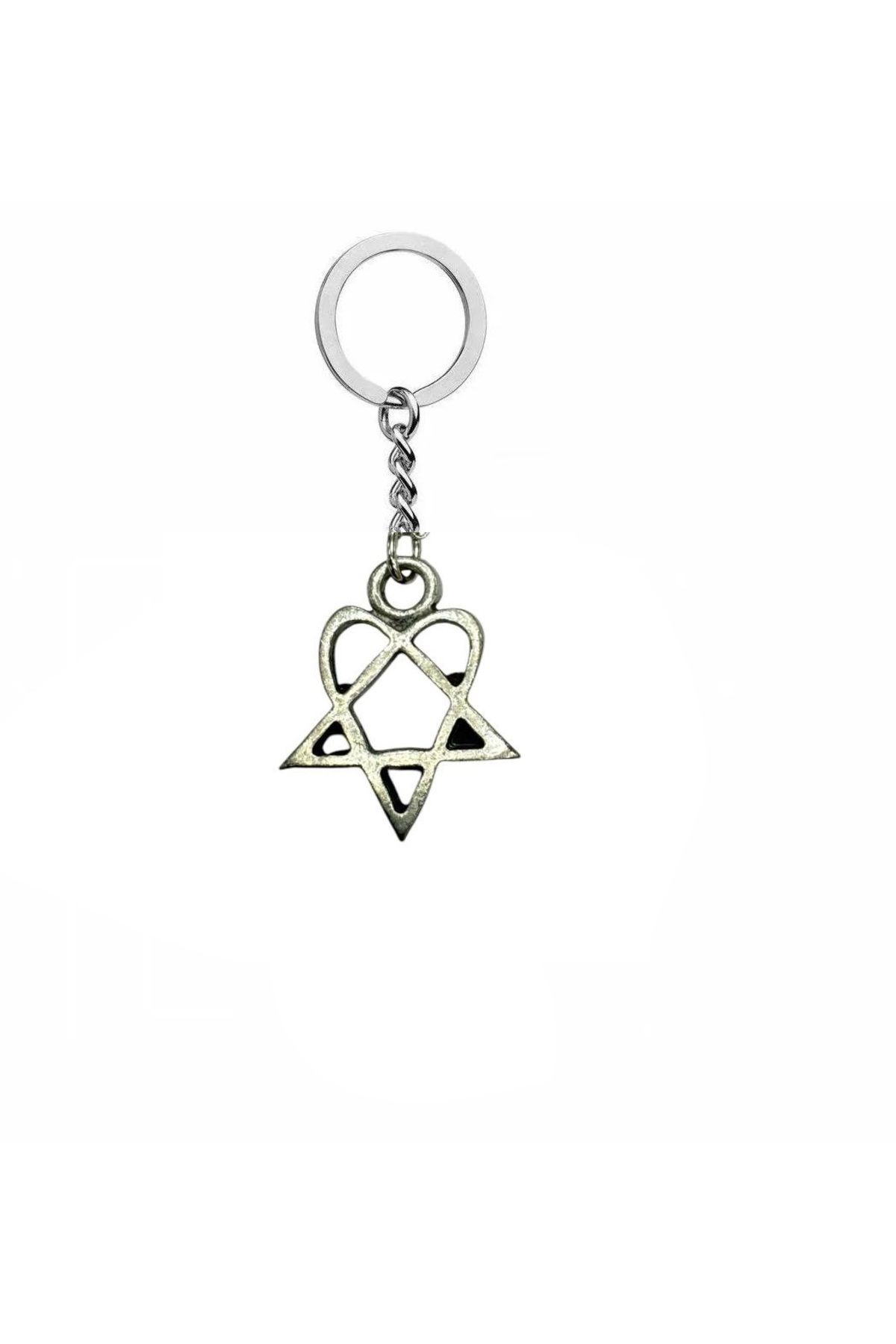 Herşey Nota Heartagram Logolu Unisex Anahtarlık – Gotik Rock Aksesuar
