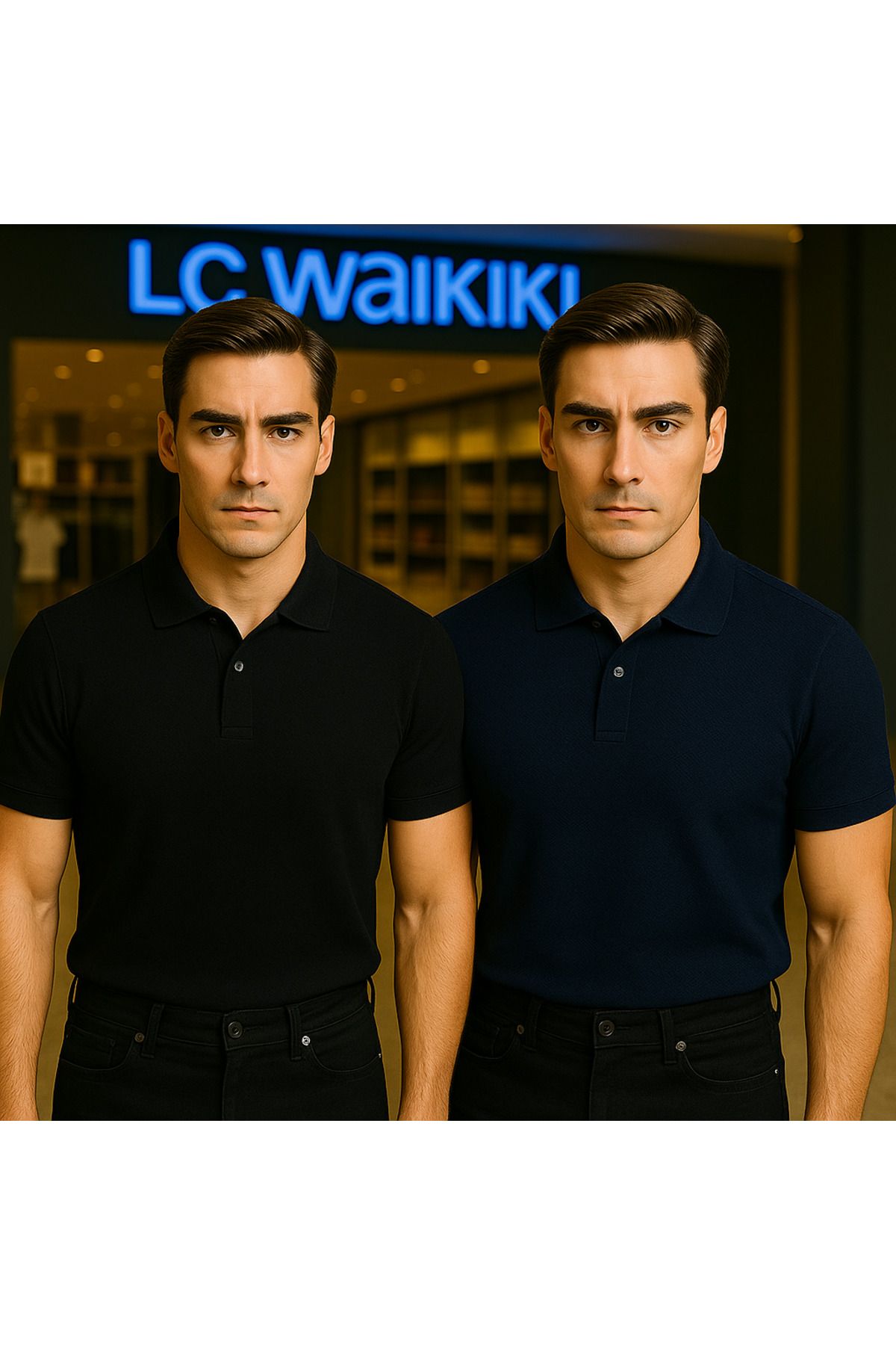 LC Waikiki Yeni Sezon Pamuklu Basic Polo Yaka Erkek T-Shirt 2'li Paket