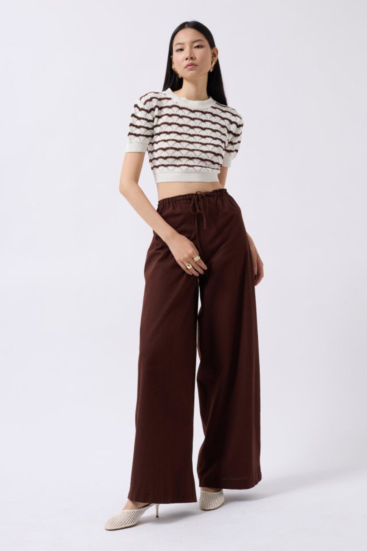 velmorafashion Bağcık Detay Pamuklu Pantolon