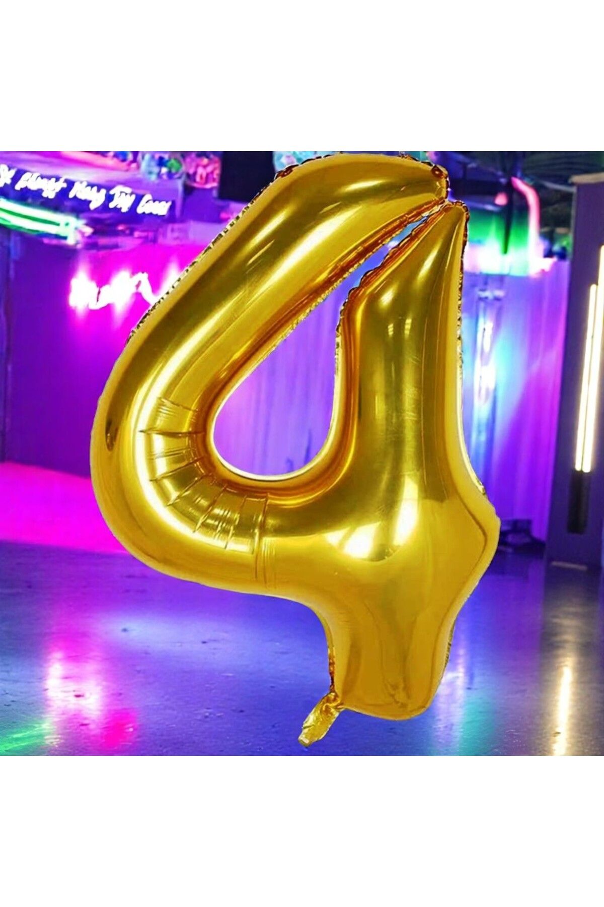 Kuzey GOLD 4 RAKAM FOLYO BALON UÇAN BALONA HELYUM GAZINA UYGUN YÜKSEK KALİTE 1 METRE GOLD 4 RAKAM BALON