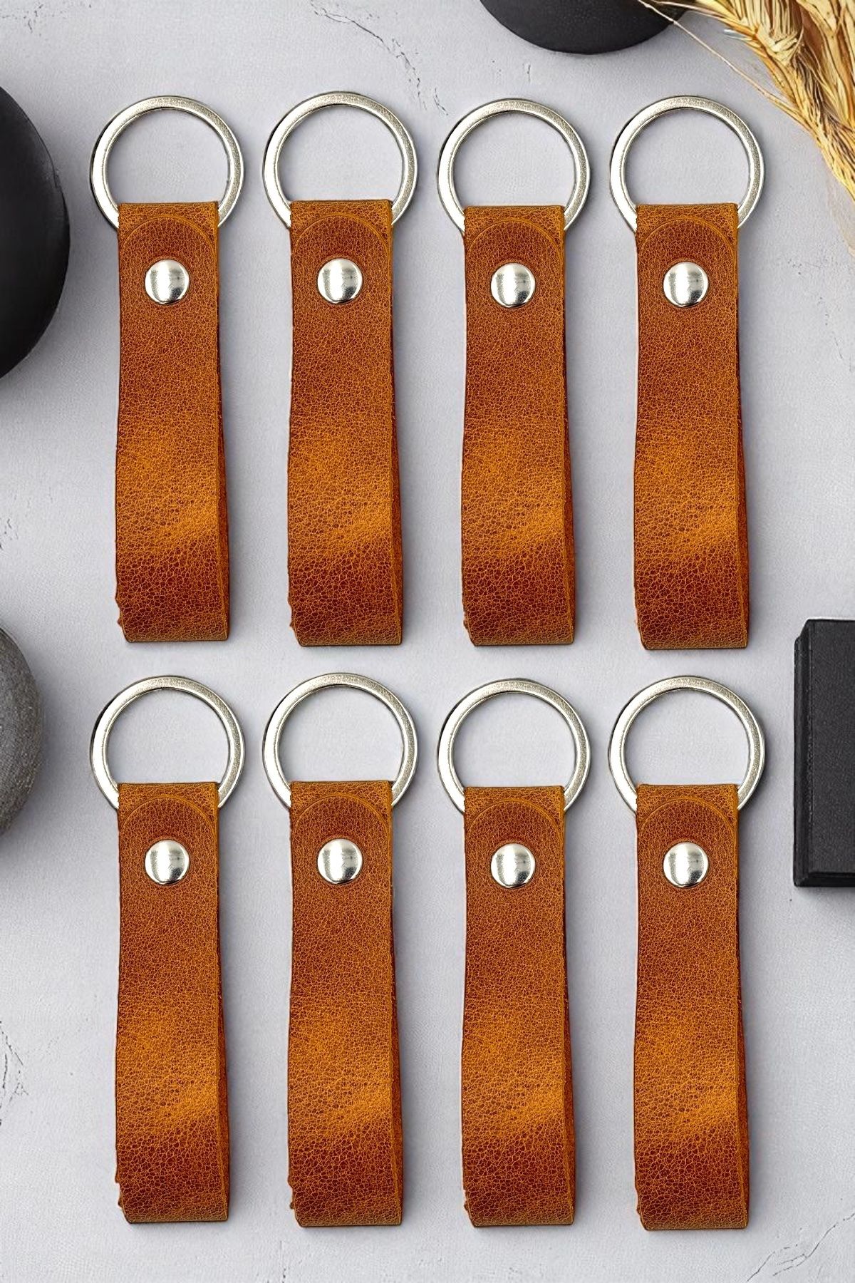pepuza 8'li Hakiki Deri Artisan Series Anahtarlık Camel - Özelleştirilebilir