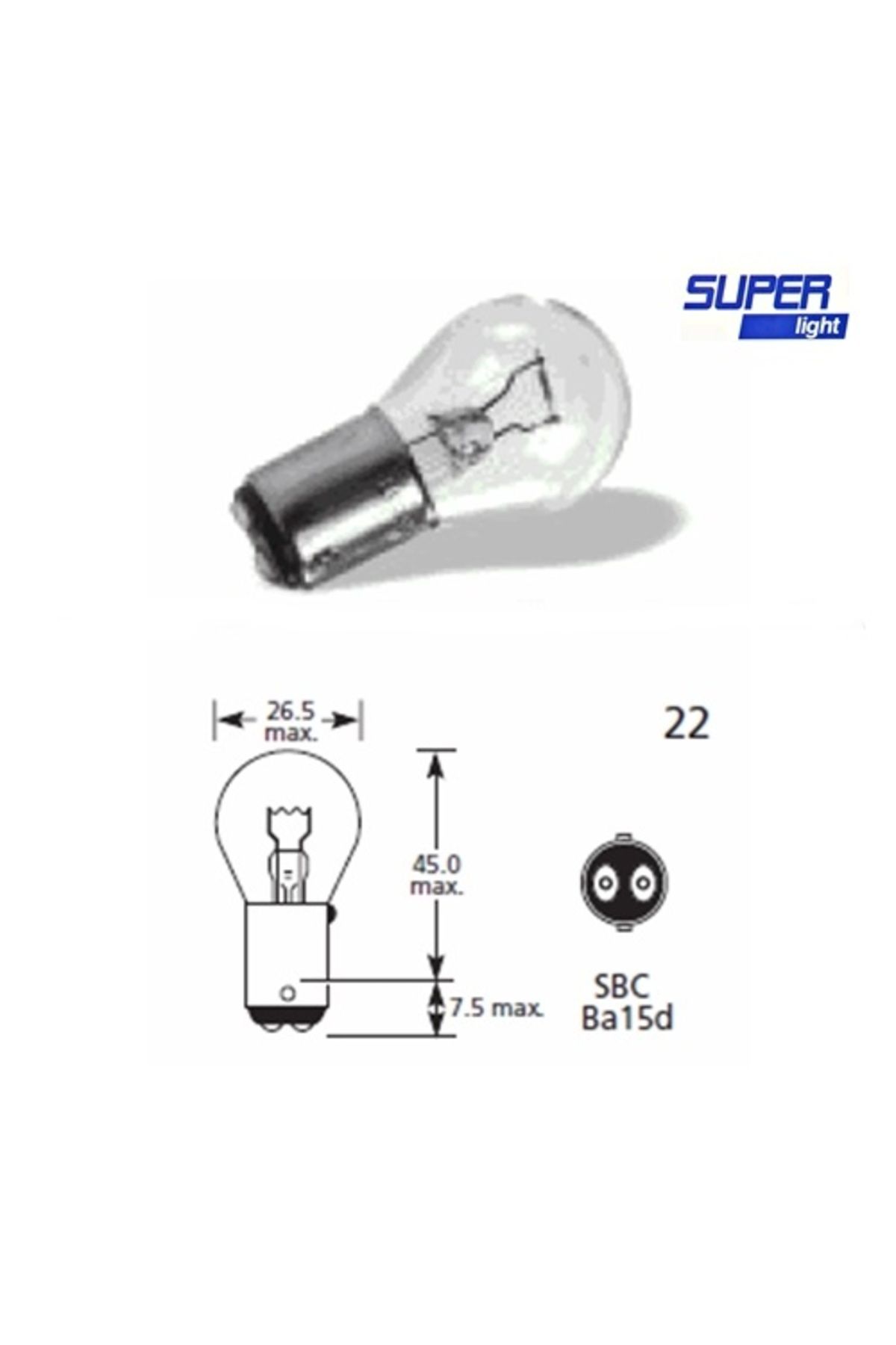 BORATİC Super Light BA15D Halojen Fren Sinyal Ampulü Çift Duy WY21/12V/21-5W