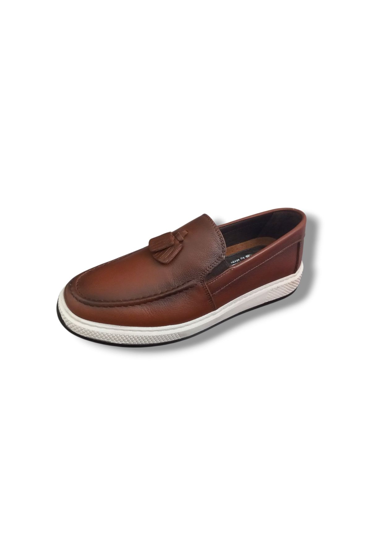 Growish GR0318 Hakiki Deri Hafif Poli Taban Yazlık Erkek Püsküllü Üst Kalite Loafer Ayakkabı