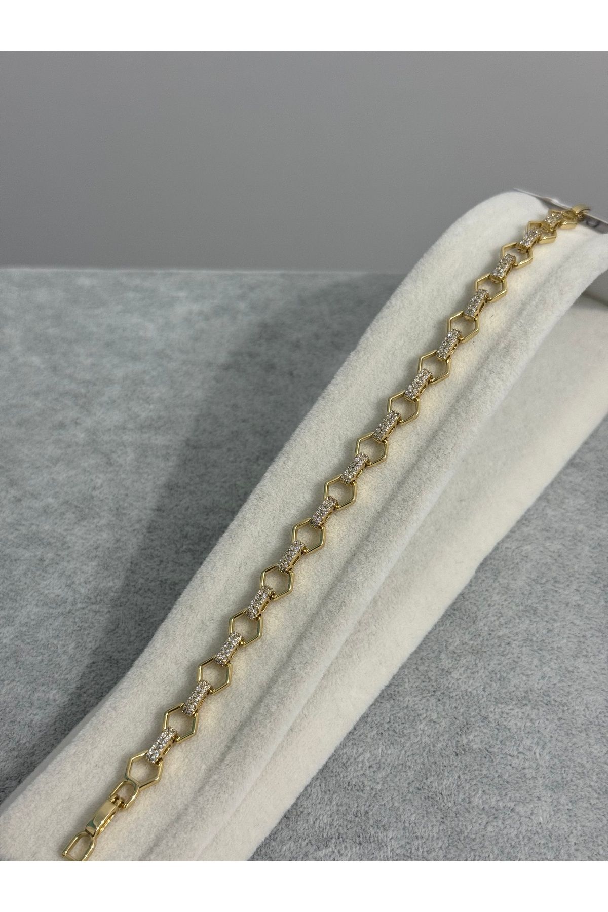 XUPING JEWELRY 18K zirkon taşlı gold çelik bileklik paslanmaz kararmaz
