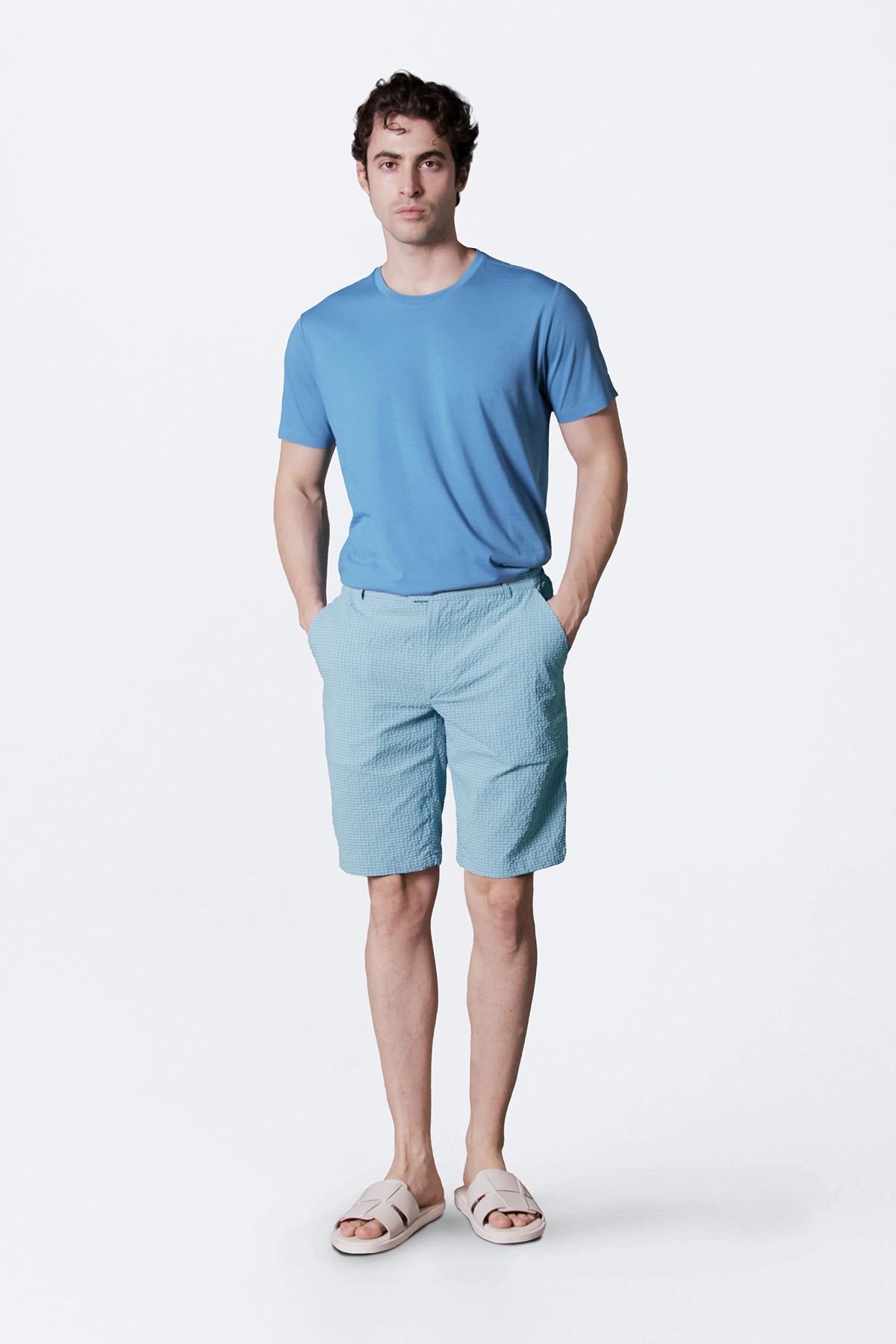 Isaora Dokuma Regular Fit Normal Bel Cepli Short Erkek SHORT M24S6303 CRNTBL