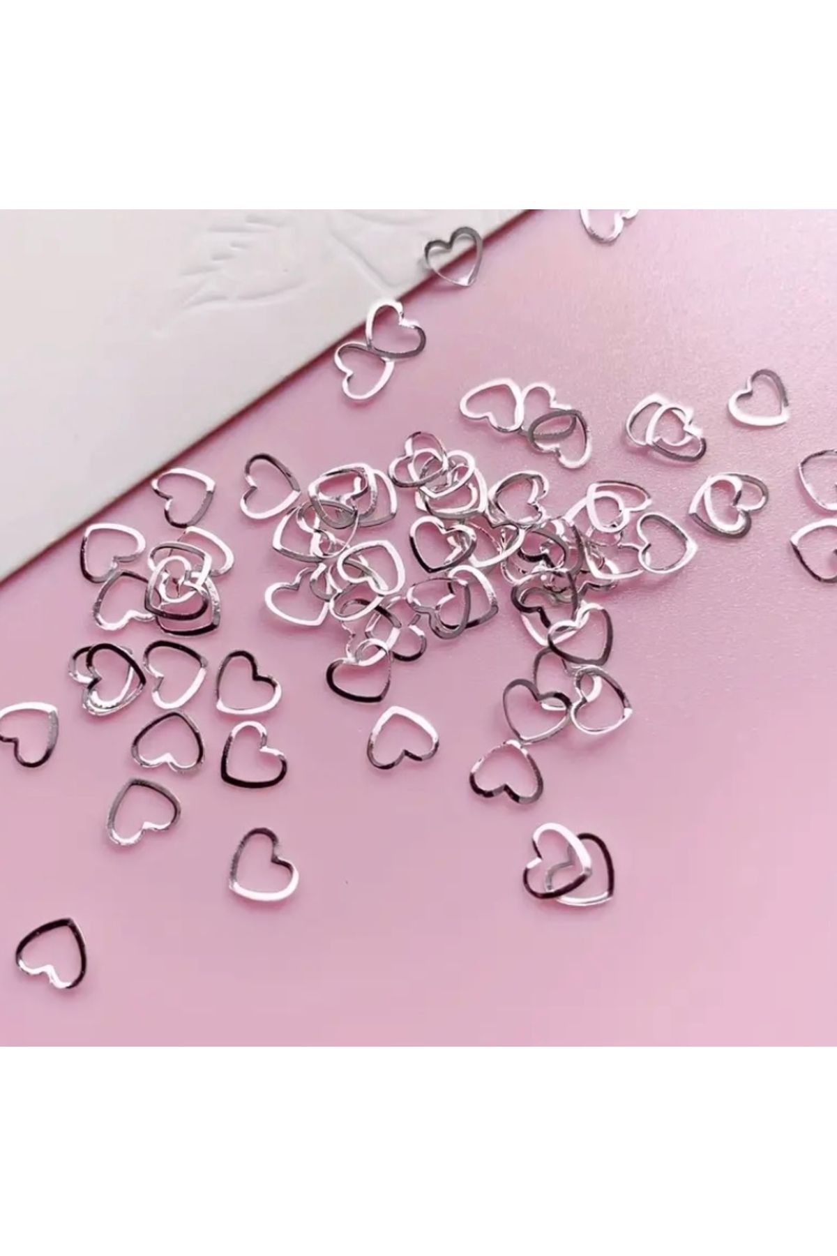 AEÇTASARIM 10 Adet 3D Metal Kalp Tırnak Süsü, Nail Art Süsü