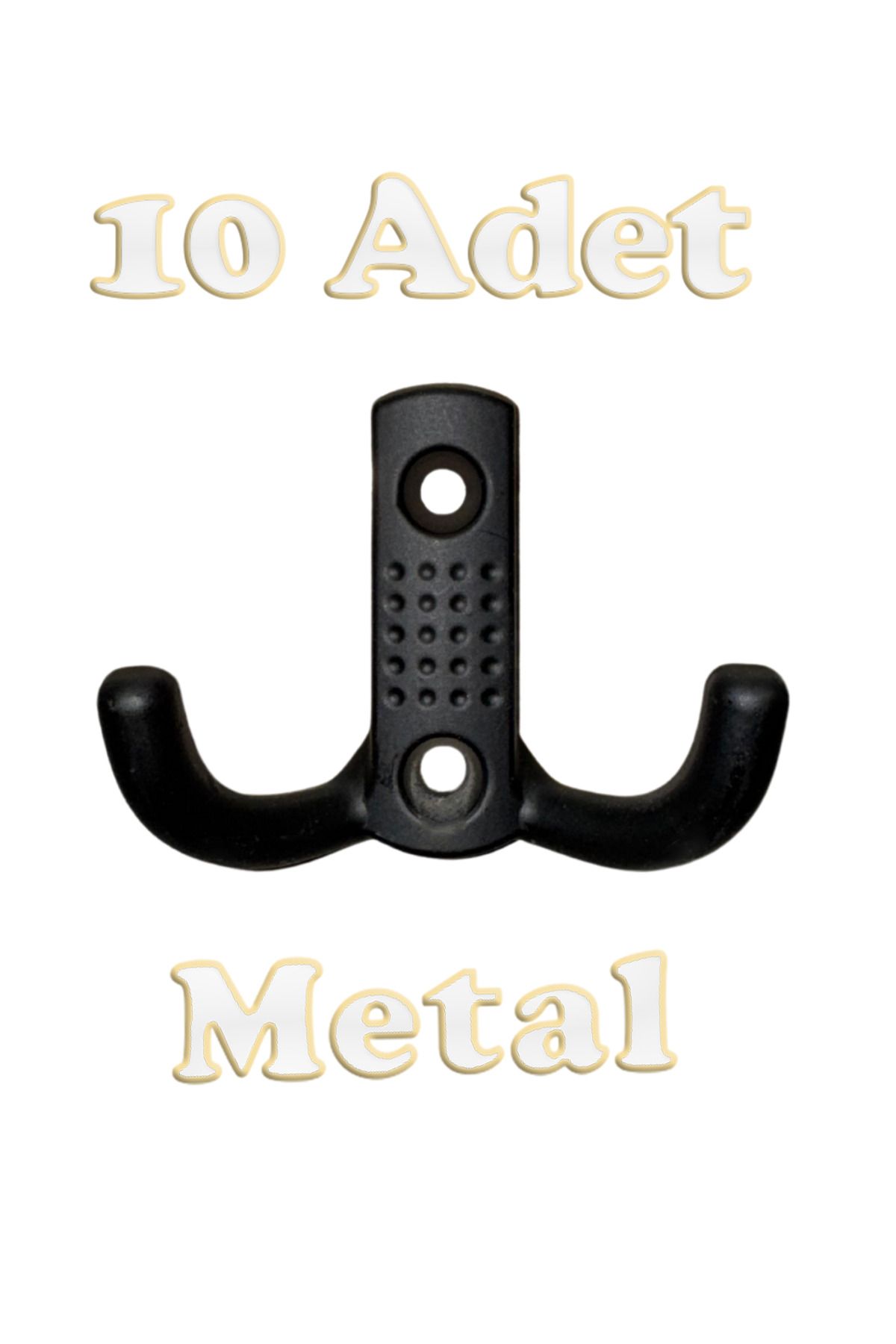 onderhomestore Noktalı Portmanto Vestiyer Duvar Dolap Elbise Askısı Siyah Metal Kapı Askılığı Askılık (10 Adet)