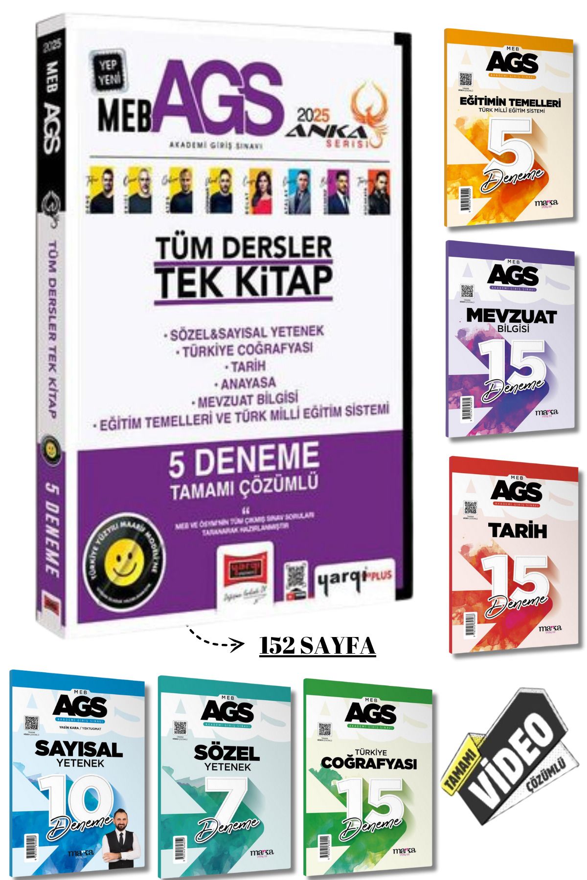 Yargı Yayınları 2025 MEB-AGS Anka Serisi Tüm Dersler Tamamı Çözümlü 5 Deneme ve Branş Branş 6 Kitapçık Deneme