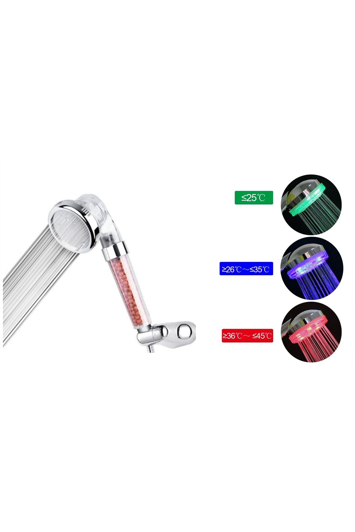 OurStyles Renk Değiştiren Led Işıklı Tasarruflu Tazyikli Duş Başlığı