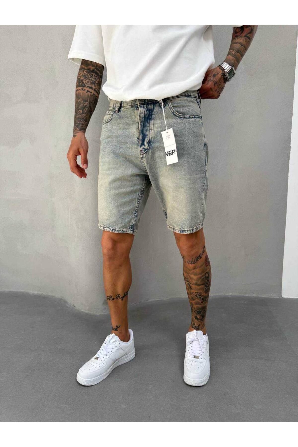 REX MODA Erkek Denim Kot Kapri Şort
