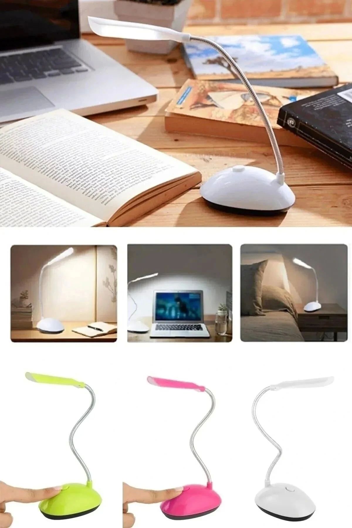 OurStyles Masa Lambası Spiral Led Kitap Okuma Işığı Pilli Model Led Lamba